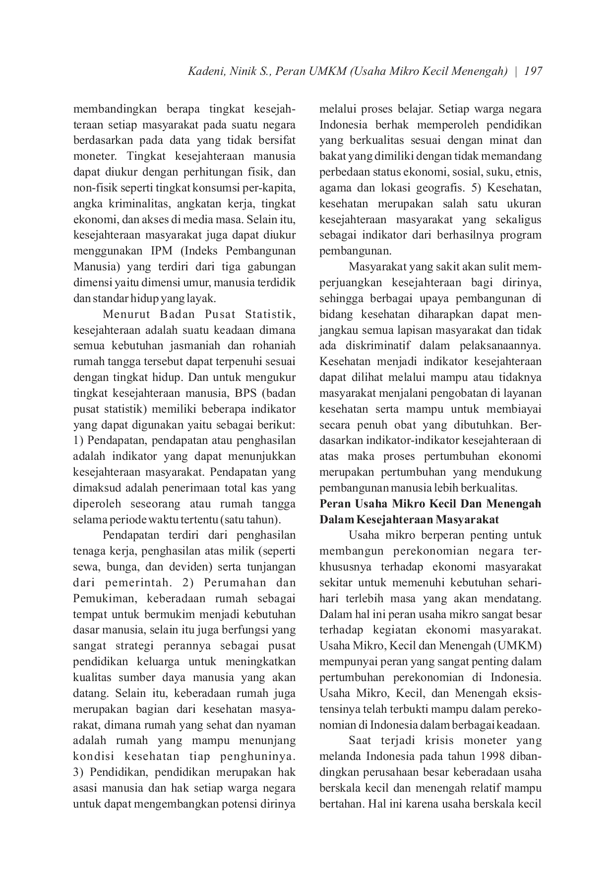 JURIS Peran UMKM Usaha Mikro Kecil Menengah Dalam Meningkatkan Kesejahteraan Masyarakat