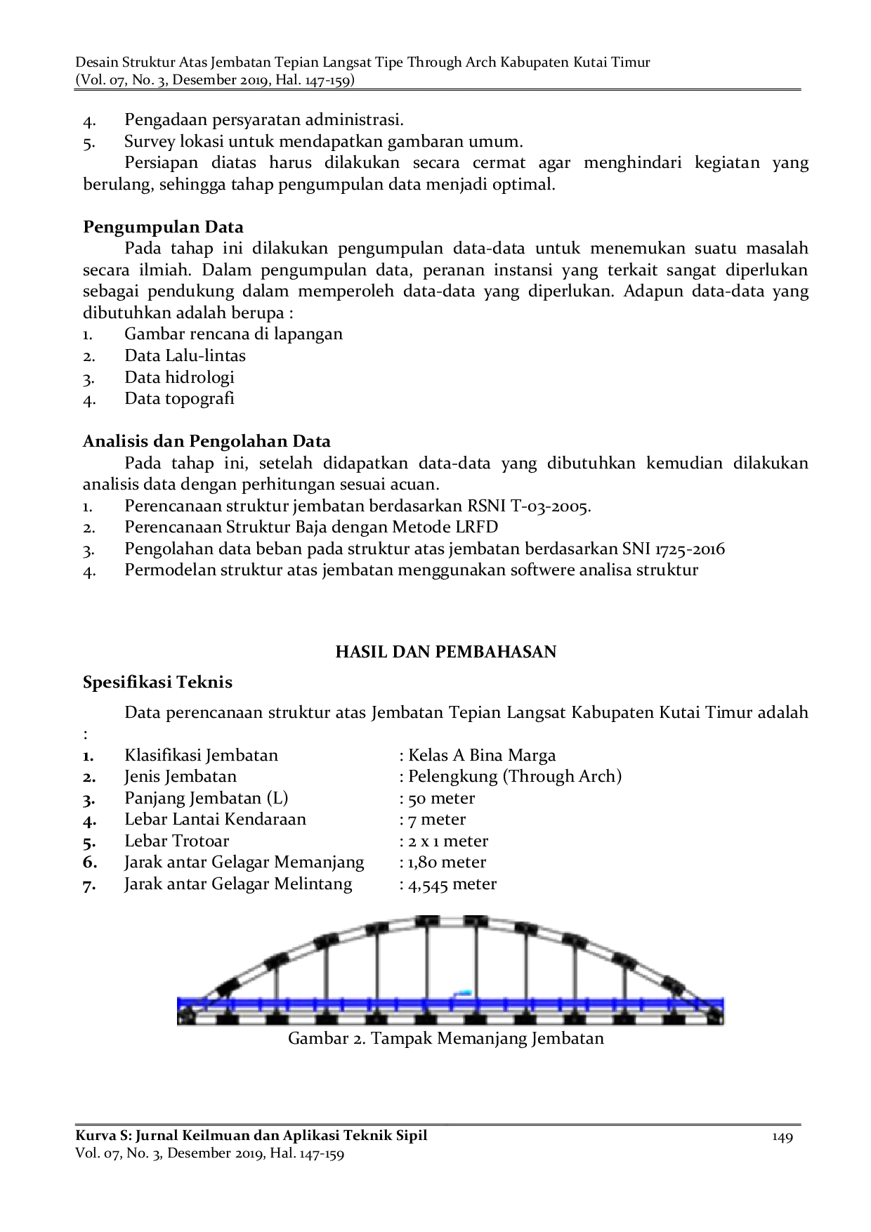 JURIS Desain Struktur Atas Jembatan Tepian Langsat Tipe Through Arch Kabupaten Kutai Timur