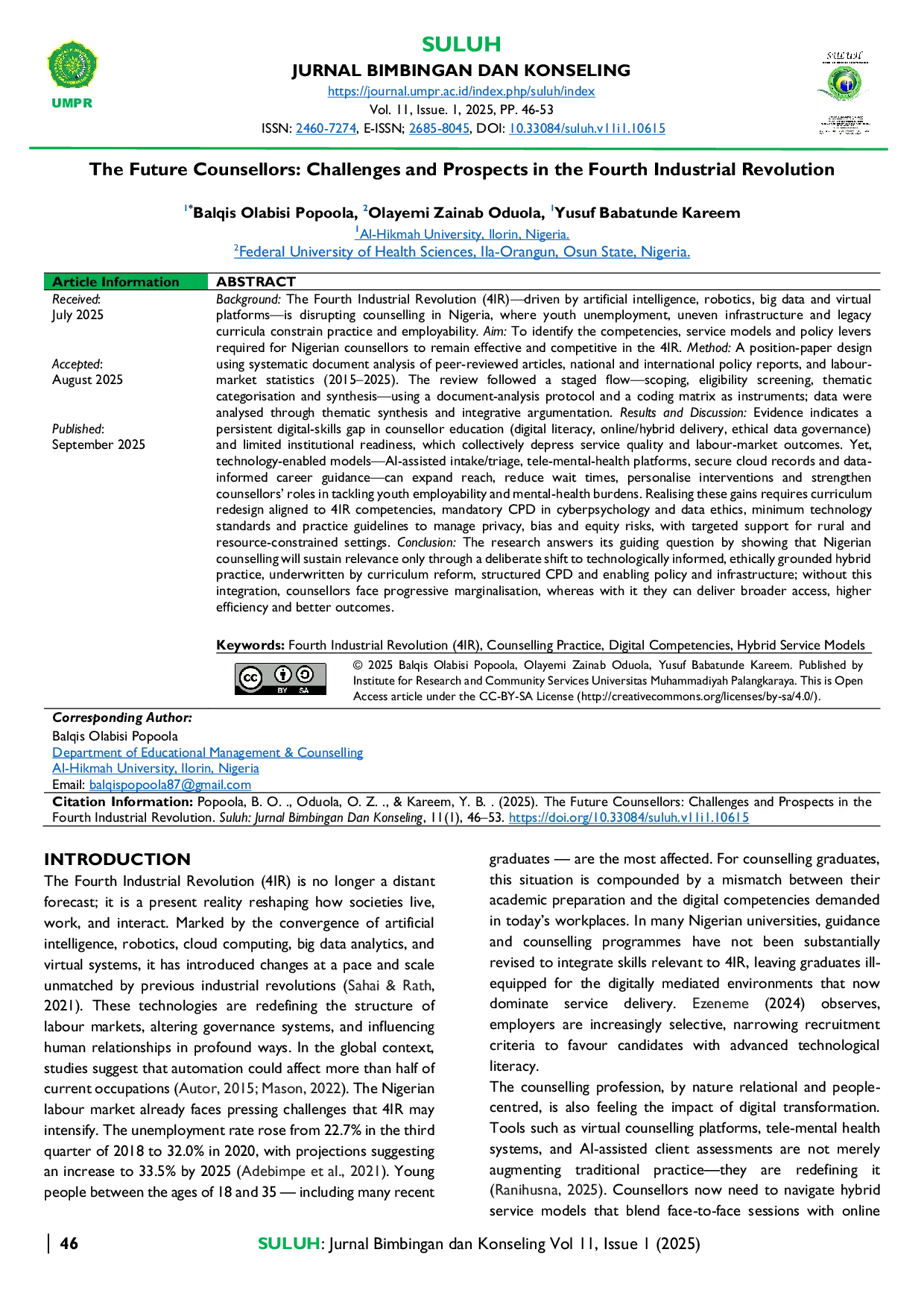 JURIS The Future Counsellors Challenges and Prospects in the Fourth Industrial Revolution