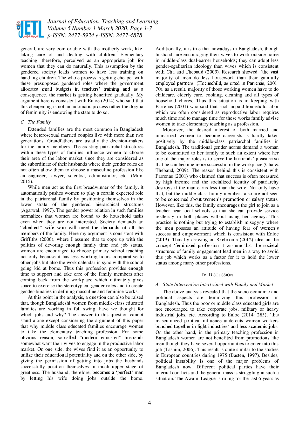 juris Feminization of Teaching in Bangladesh Exploring the Influence of State Market and Family