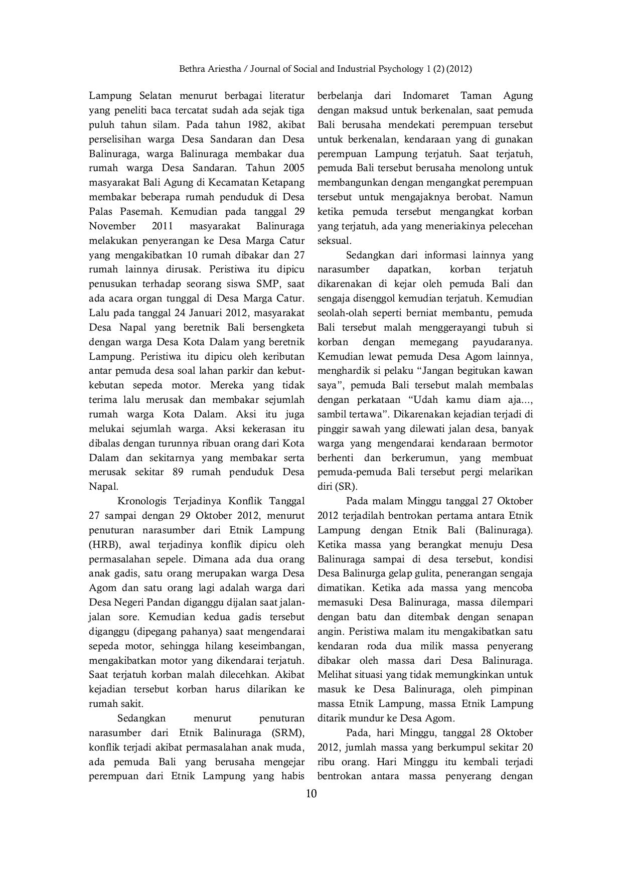 JURIS Akar Konflik Kerusuhan Antar Etnik di Lampung Selatan