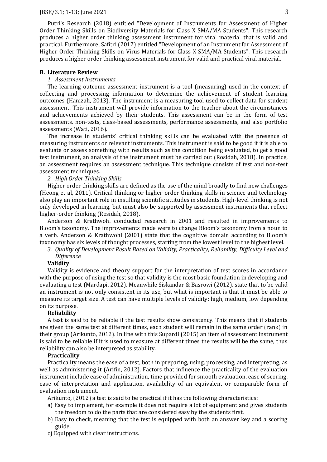 JURIS Developing Higher Order Thinking Skills Assesment Instruments on Invironmental Pollution Material for Class VII
