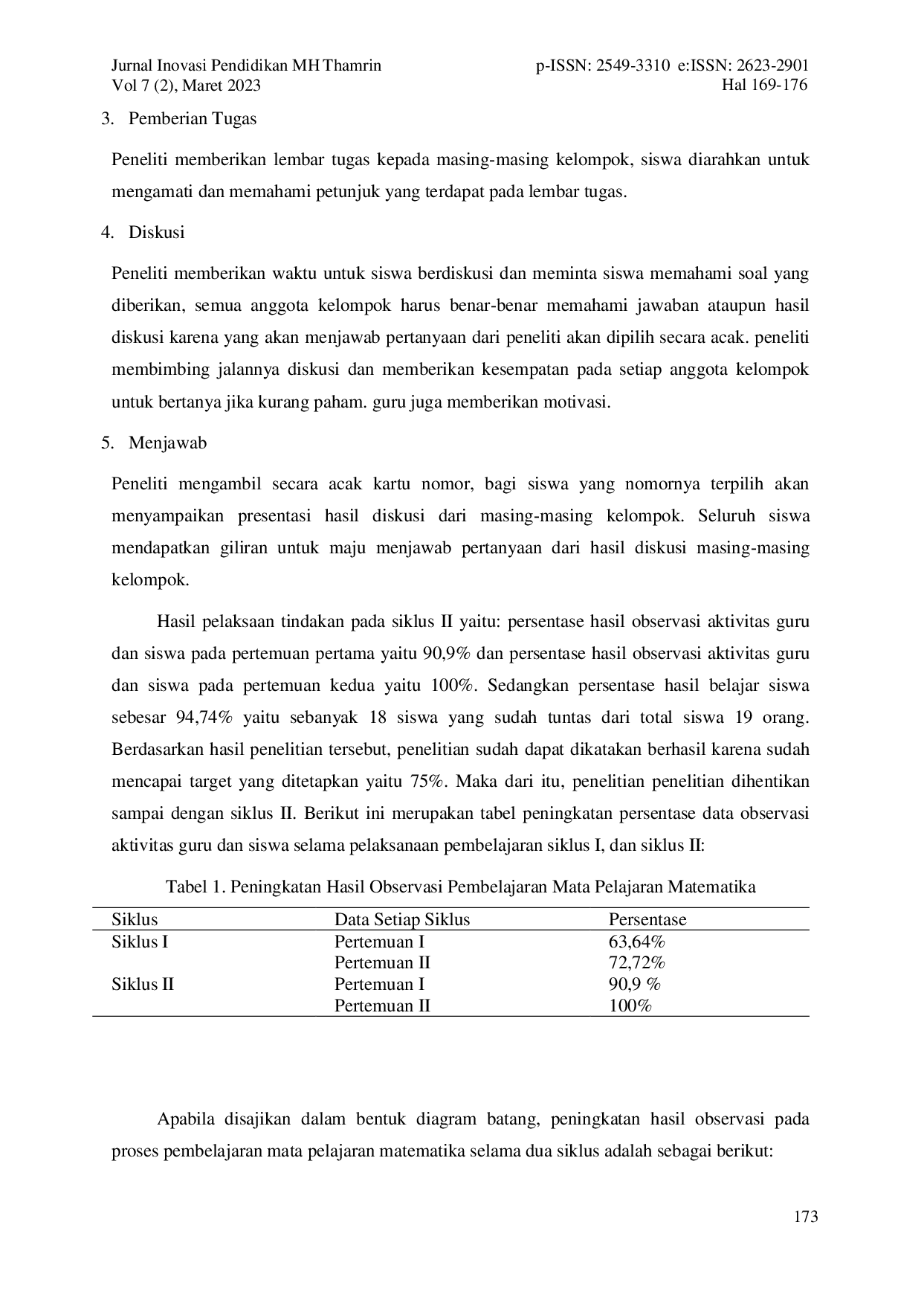 JURIS Upaya Meningkatkan Hasil Belajar Siswa Melalui Number Heads Together Pada Pembelajaran Matematika