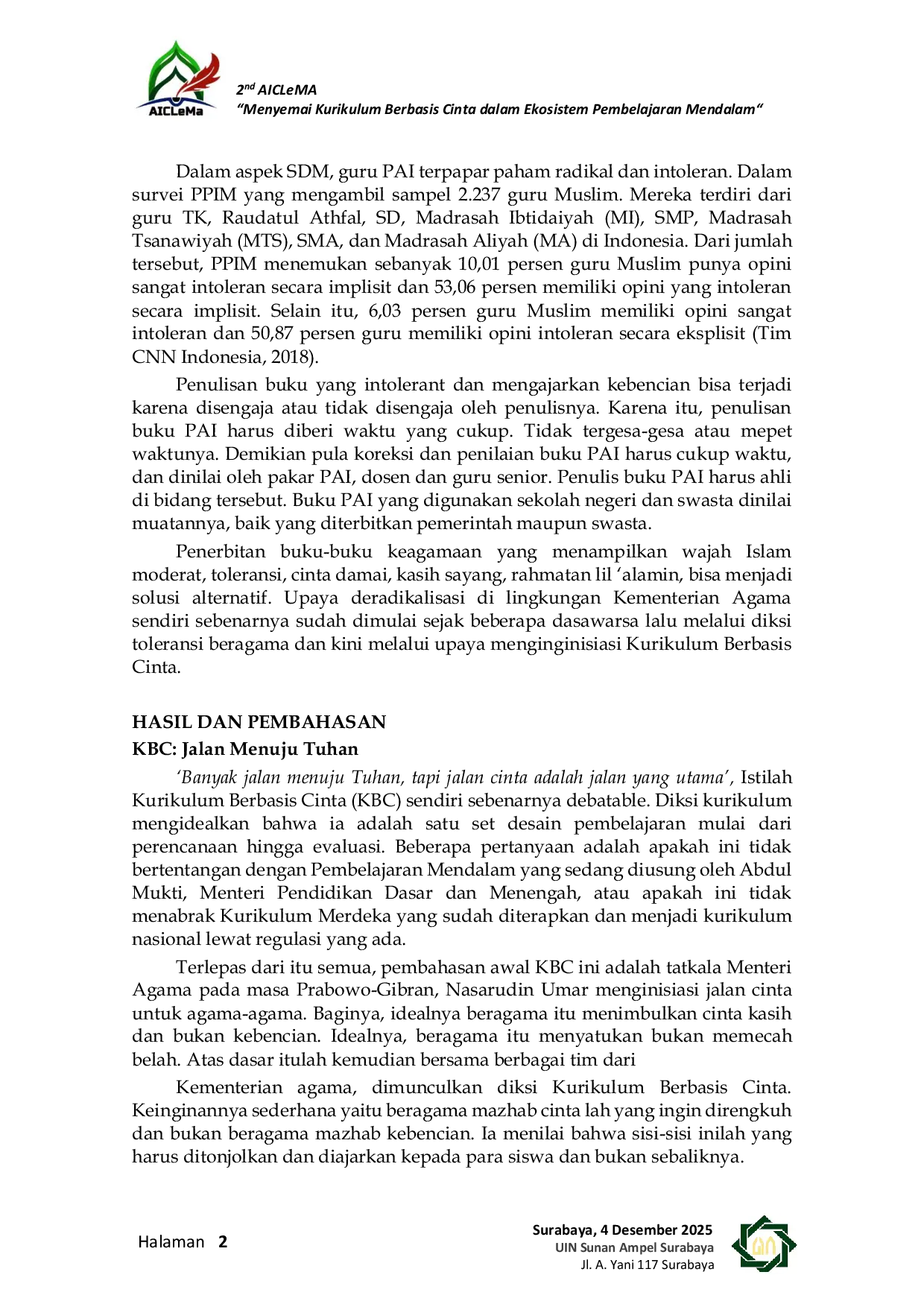 JURIS Ada Apa Dengan Cinta Pengelolaan KBC dalam Ekosistem Pembelajaran Mendalam