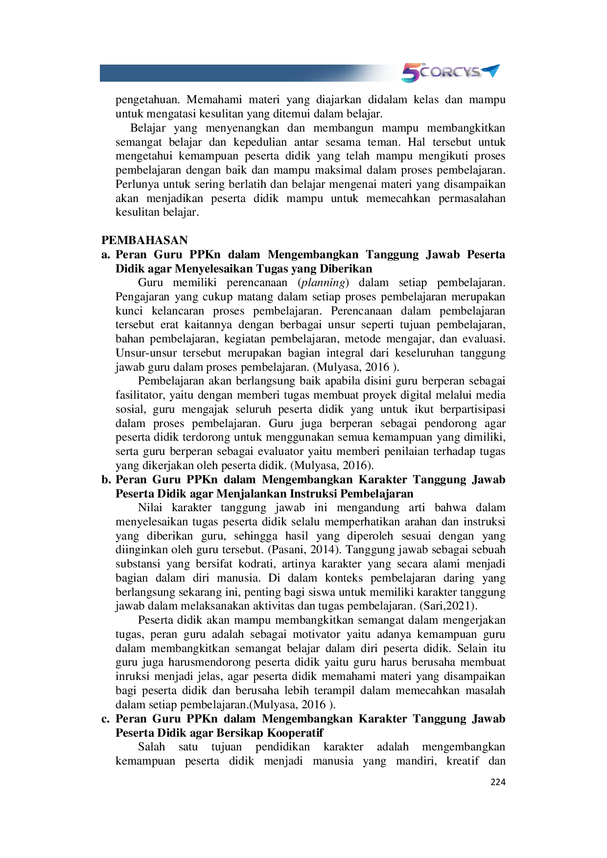 JURIS MENGEMBANGKAN KARAKTER TANGGUNG JAWAB PESERTA DIDIK MERUPAKAN PERAN GURU PPKn Di MTs NEGERI 17 JOMBANG