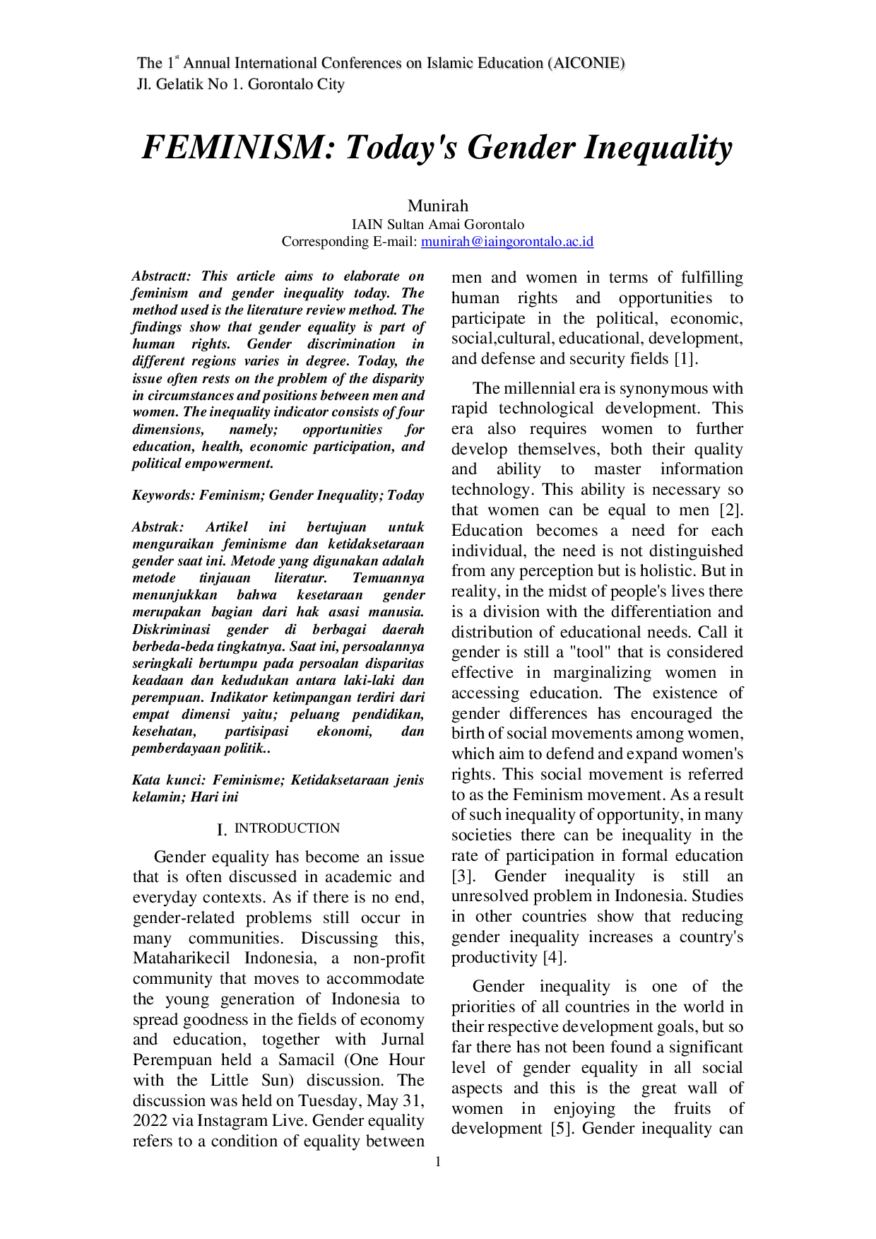 JURIS FEMINISM Today s Gender Inequality