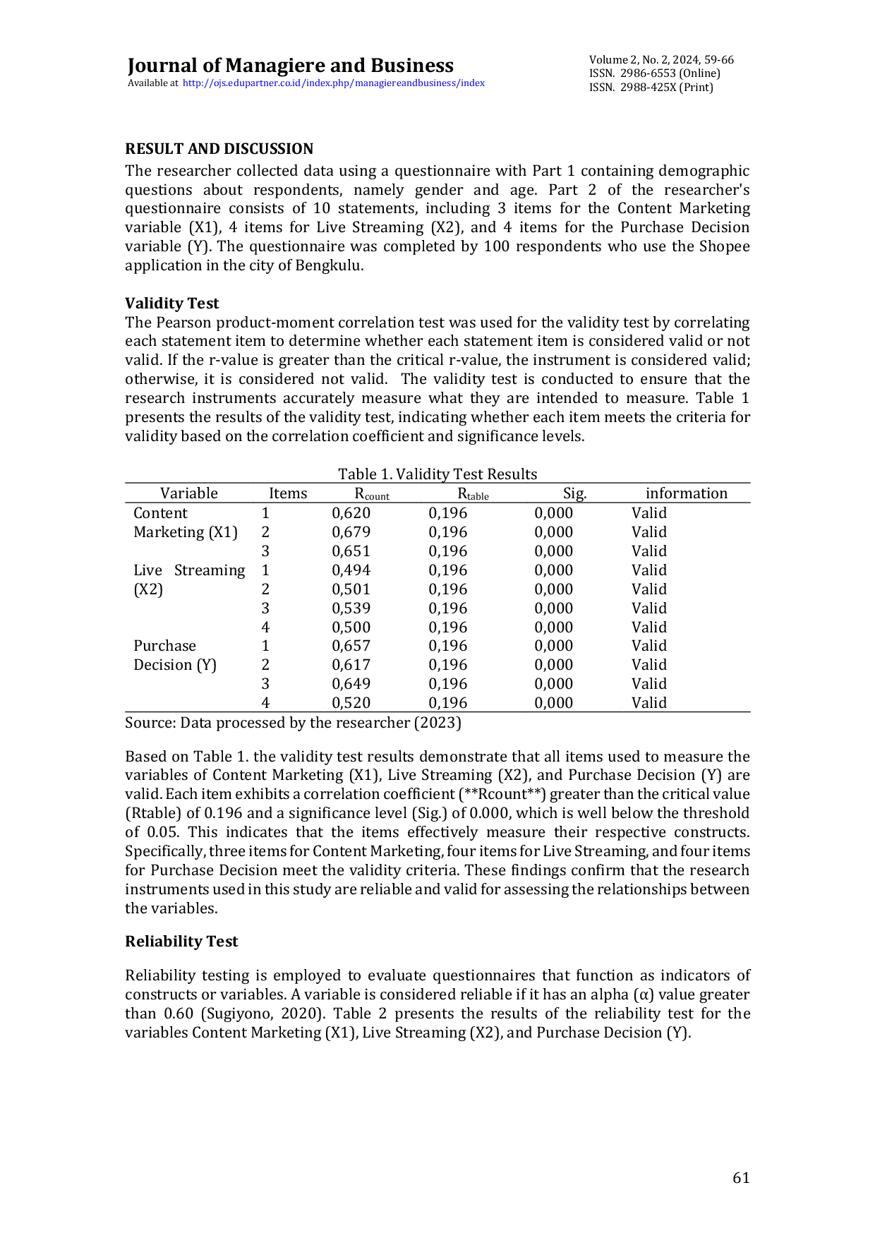 JURIS The Role of Content Marketing and Live Streaming in Improving Decisions to Purchase Skincare Products on the Shopee Application