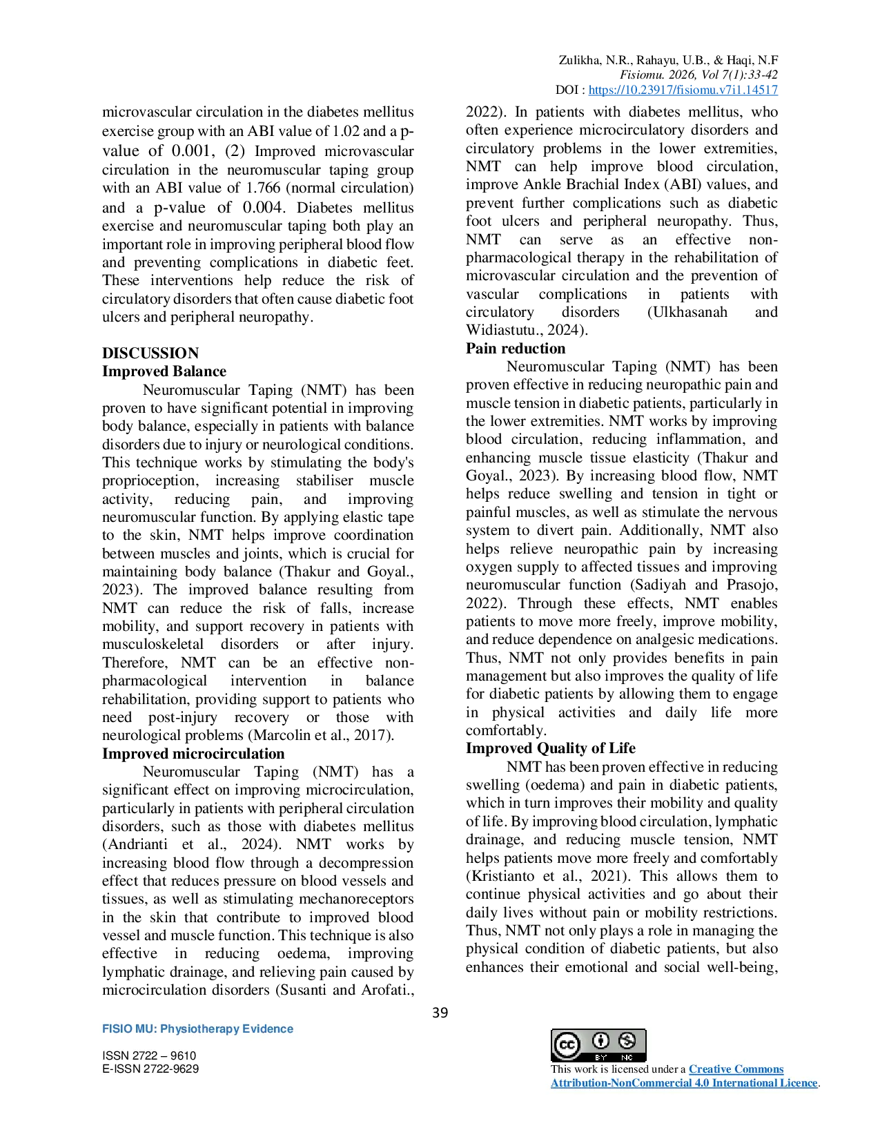 JURIS Literature Review Neuromuscular Taping and Exercise for Diabetes Mellitus