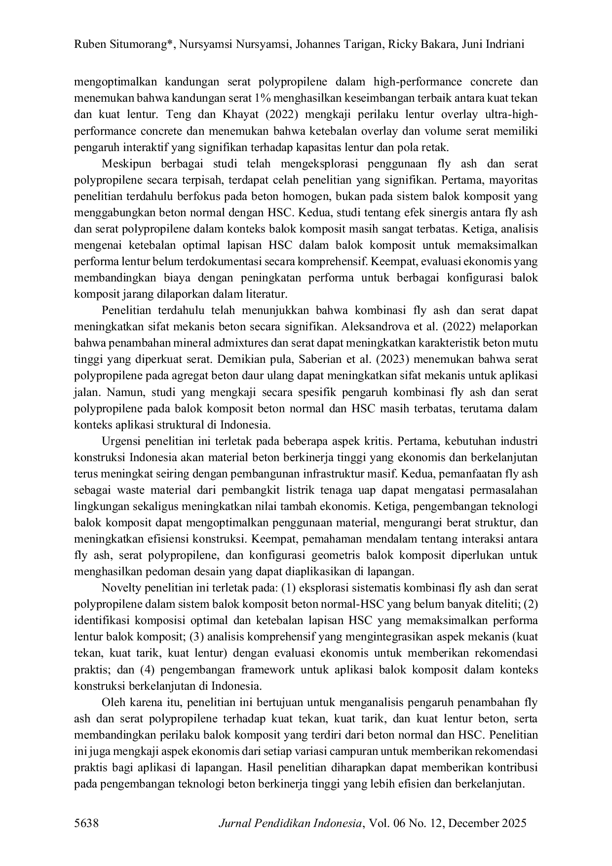 JURIS Perkuatan Lentur Balok Komposit Beton Normal dan HSC dengan Serat Polypropilene dan Fly Ash