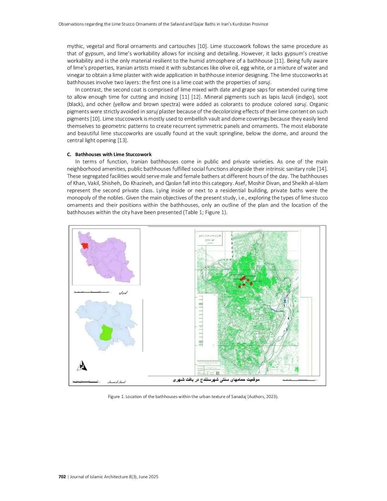 JURIS Observations Regarding the Lime Stucco Ornaments of the Safavid and Qajar Baths in Iran s Kurdistan Province