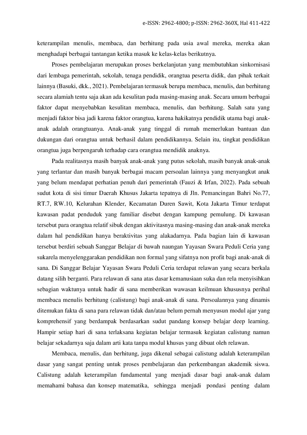 JURIS Pelatihan Penyusunan Modul Ajar di Yayasan Swara Peduli Ceria untuk Meningkatkan Kualitas Pembelajaran dan Kompetensi Pengajar