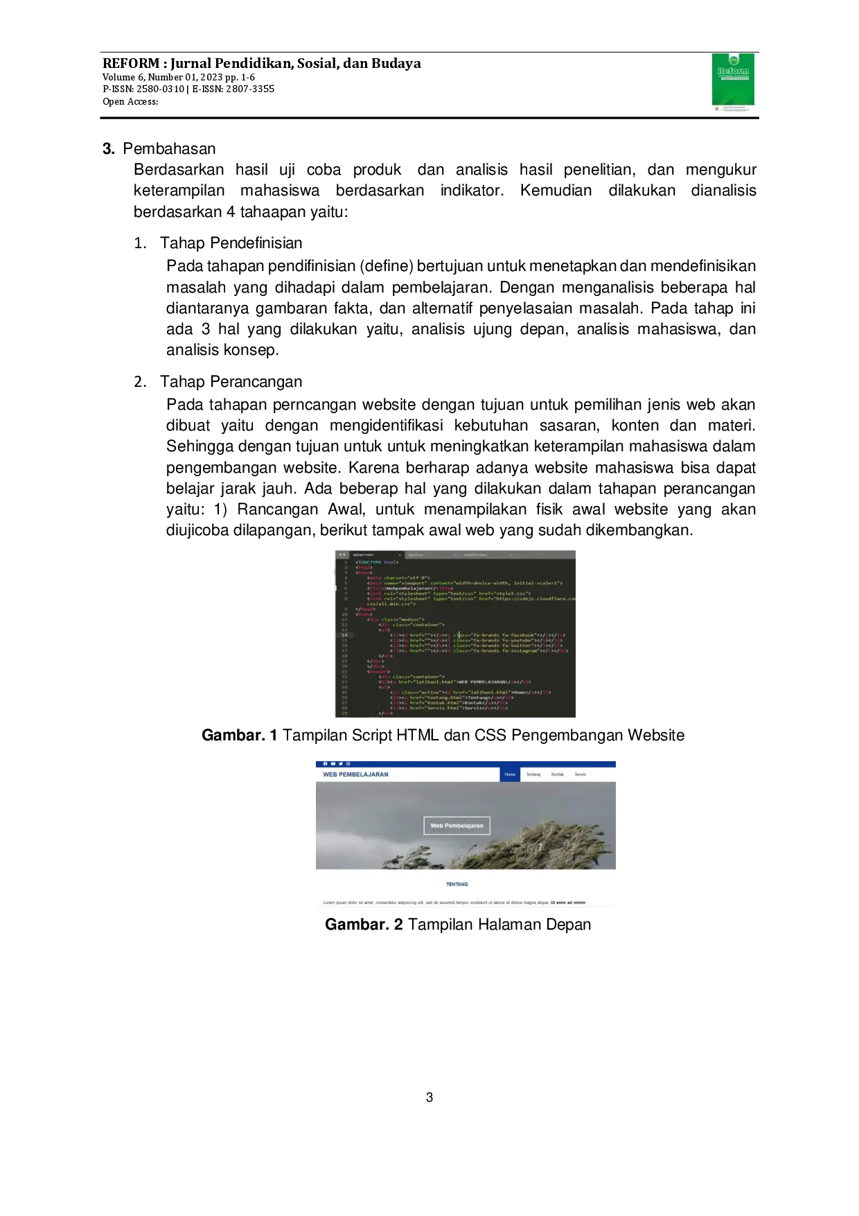 juris Pengembangan Media Pembelajaran Web berbasis Html dan Css Untuk Meningkatkan Keterampilan Dasar Pemograman Web Program Studi Teknologi Pendidikan
