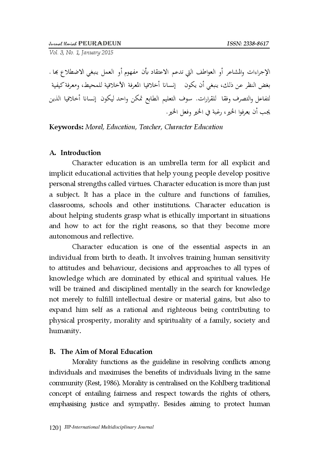 juris Arah Pendidikan Moral Guru Untuk Mengkaya Pendidikan Karakter