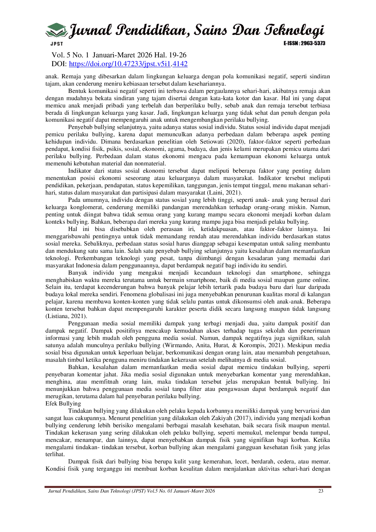 JURIS Peranan Pendidikan Multikultural Dalam Mengatasi Perilaku Bullying Di Smkn 1 Bantaeng