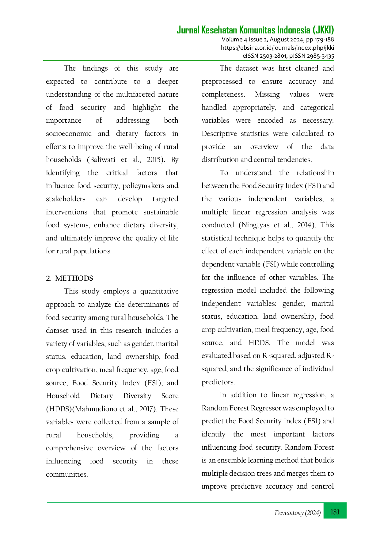 JURIS Determinants of Food Security in Rural Households An Analysis of Dietary Diversity Land Ownership and Socioeconomic Factors