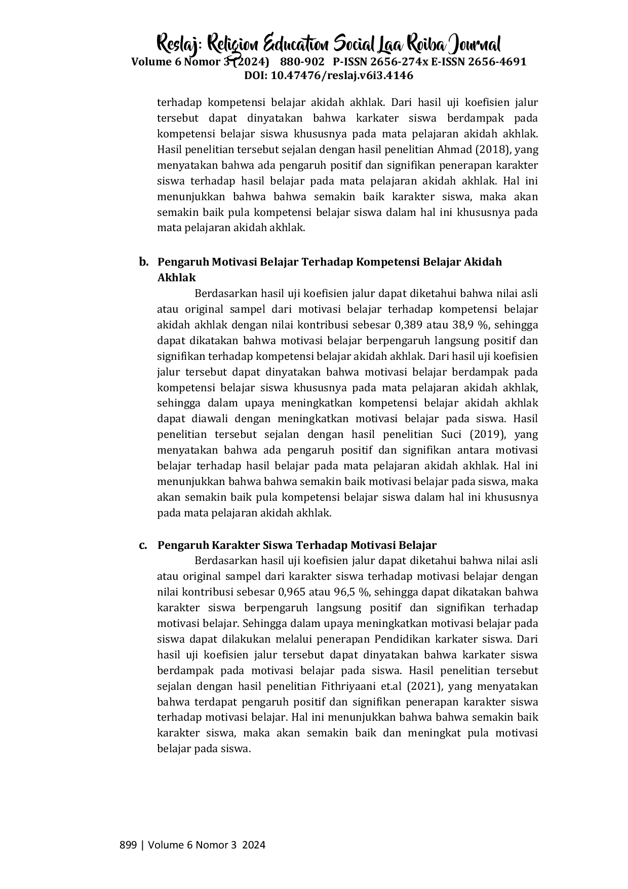 JURIS Pengaruh Karakter Siswa dan Motivasi Belajar Terhadap Kompetensi Belajar Akidah Akhlak Siswa Madrasah Aliyah Negeri Kabupaten Kuningan