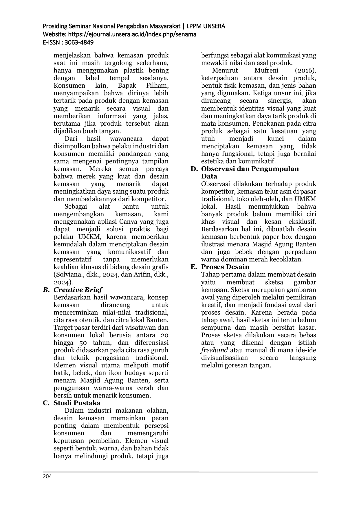 JURIS Perancangan Desain Kemasan Telur Asin Mang Bo ok sebagai Strategi Branding dan Peningkatan Daya Saing Produk