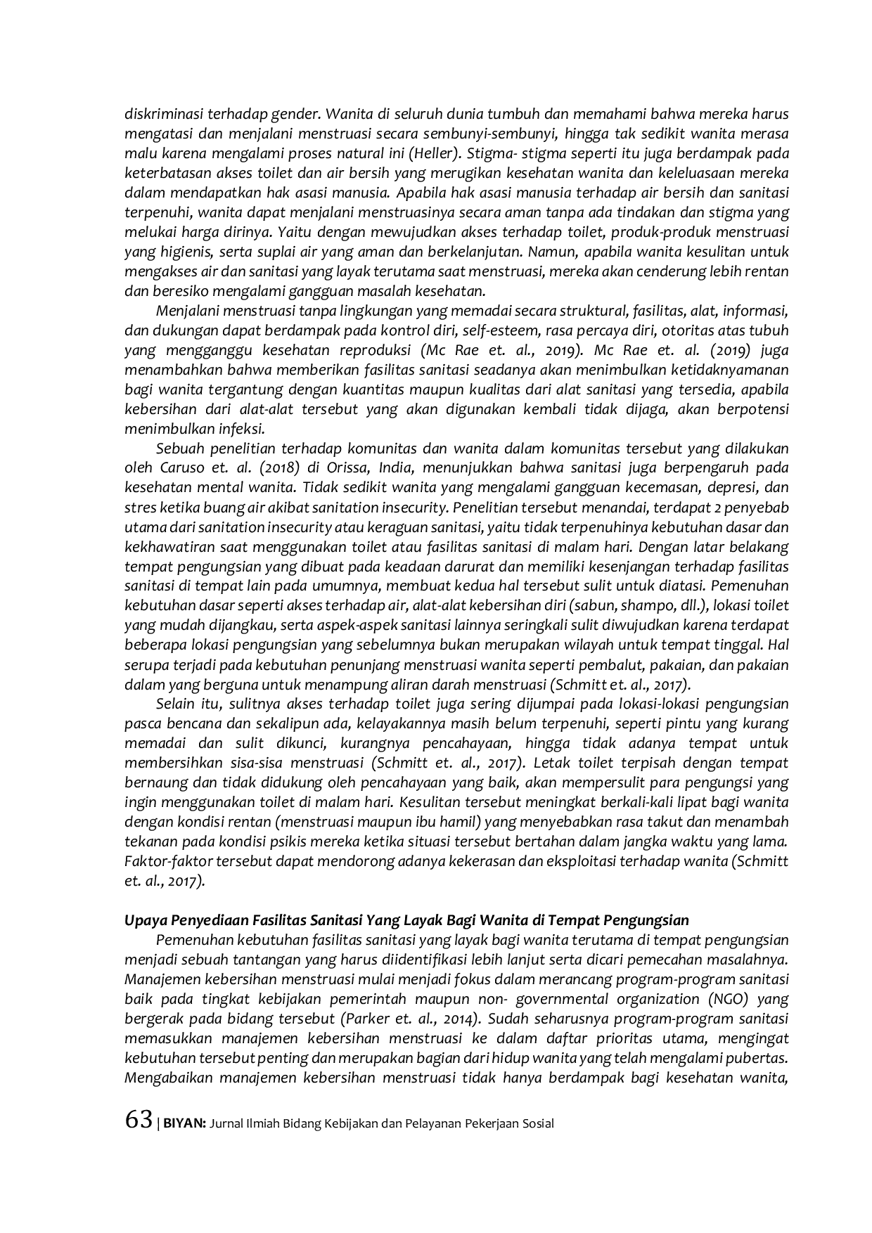 JURIS Urgensi Ketersediaan Fasilitas Sanitasi Yang Layak Bagi Wanita Pada Tempat Pengungsian Korban Bencana Alam