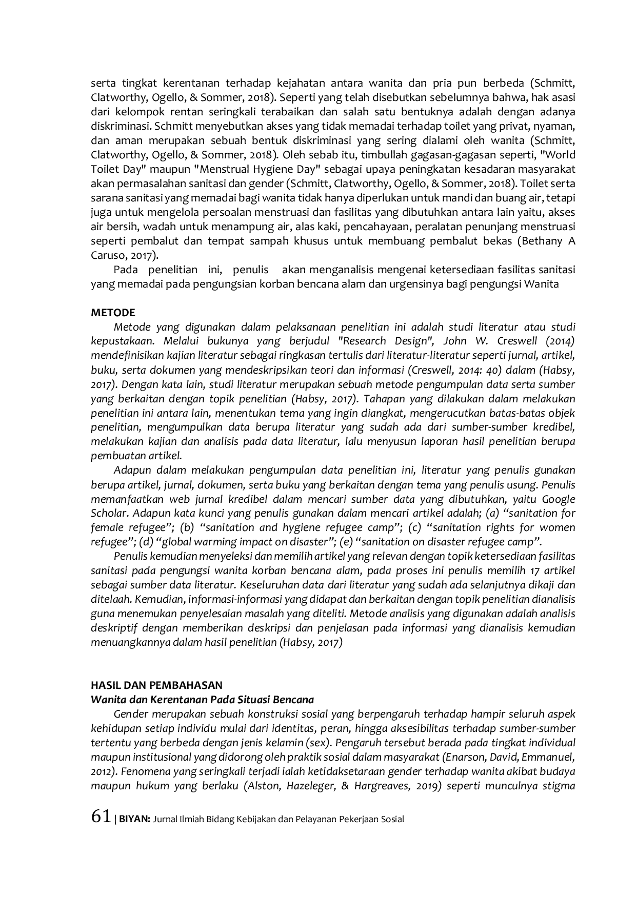 JURIS Urgensi Ketersediaan Fasilitas Sanitasi Yang Layak Bagi Wanita Pada Tempat Pengungsian Korban Bencana Alam