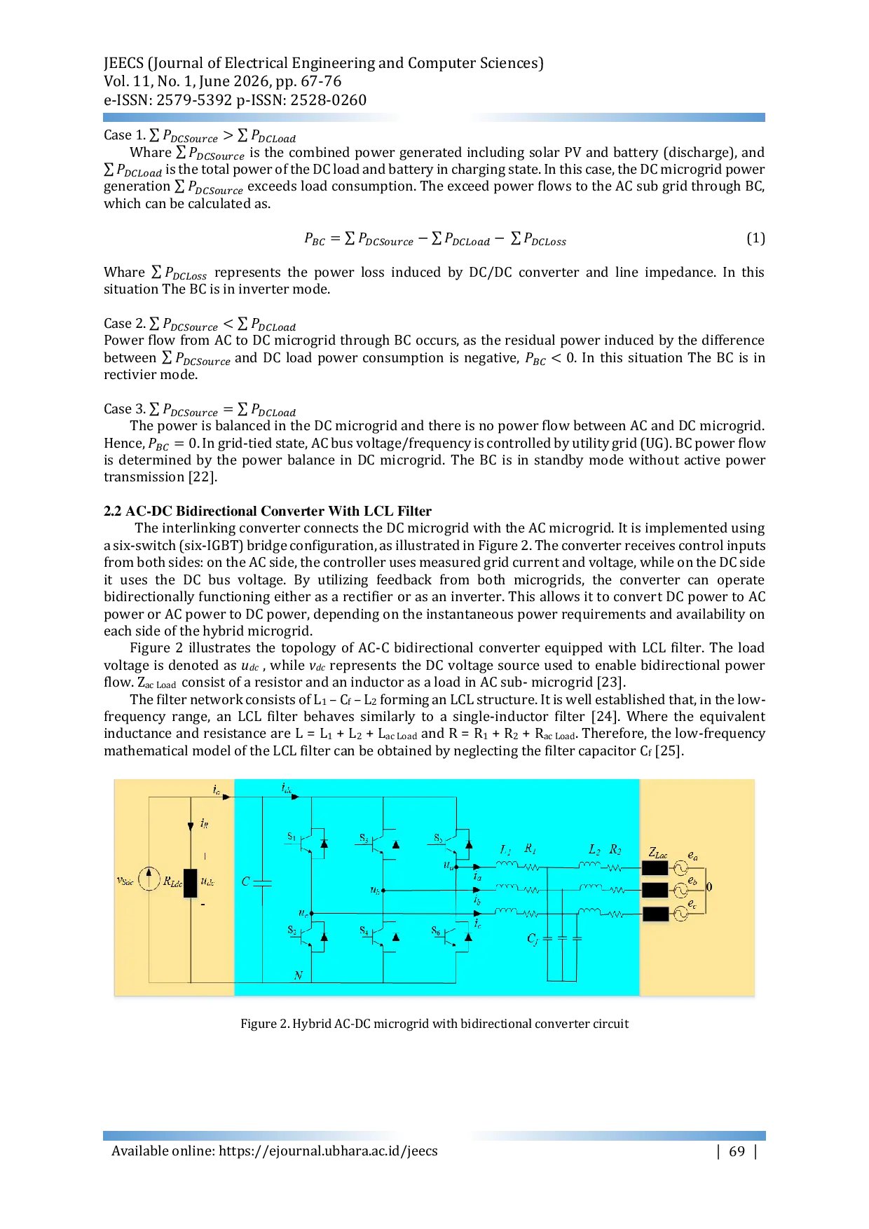JURIS Harmonic Performance in Hybrid AC DC Microgrid Connected Bidirectional Converter with LCL Filter