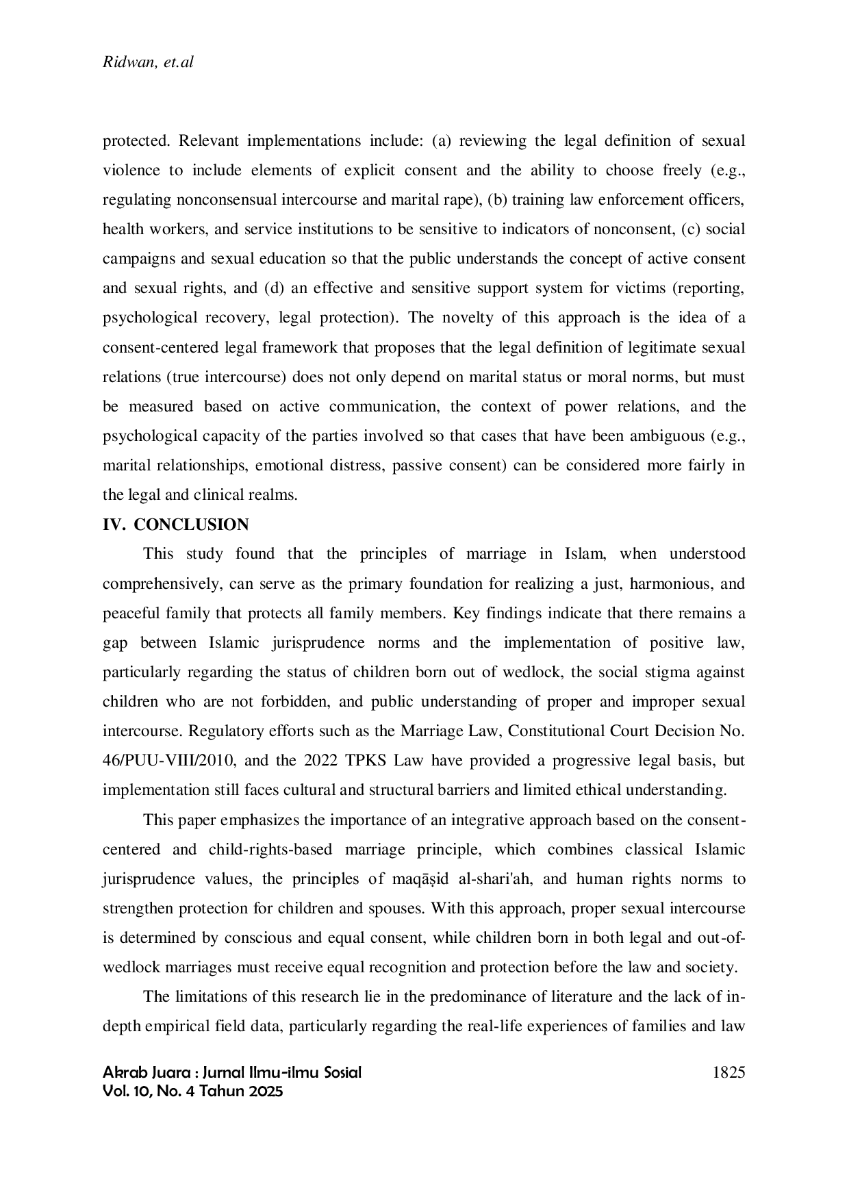 JURIS Principles of Marriage in Creating a Sakinah Family The Problem Side of Children Who Are Born Children Who Are Not Forbidden True and Untrue Jimas