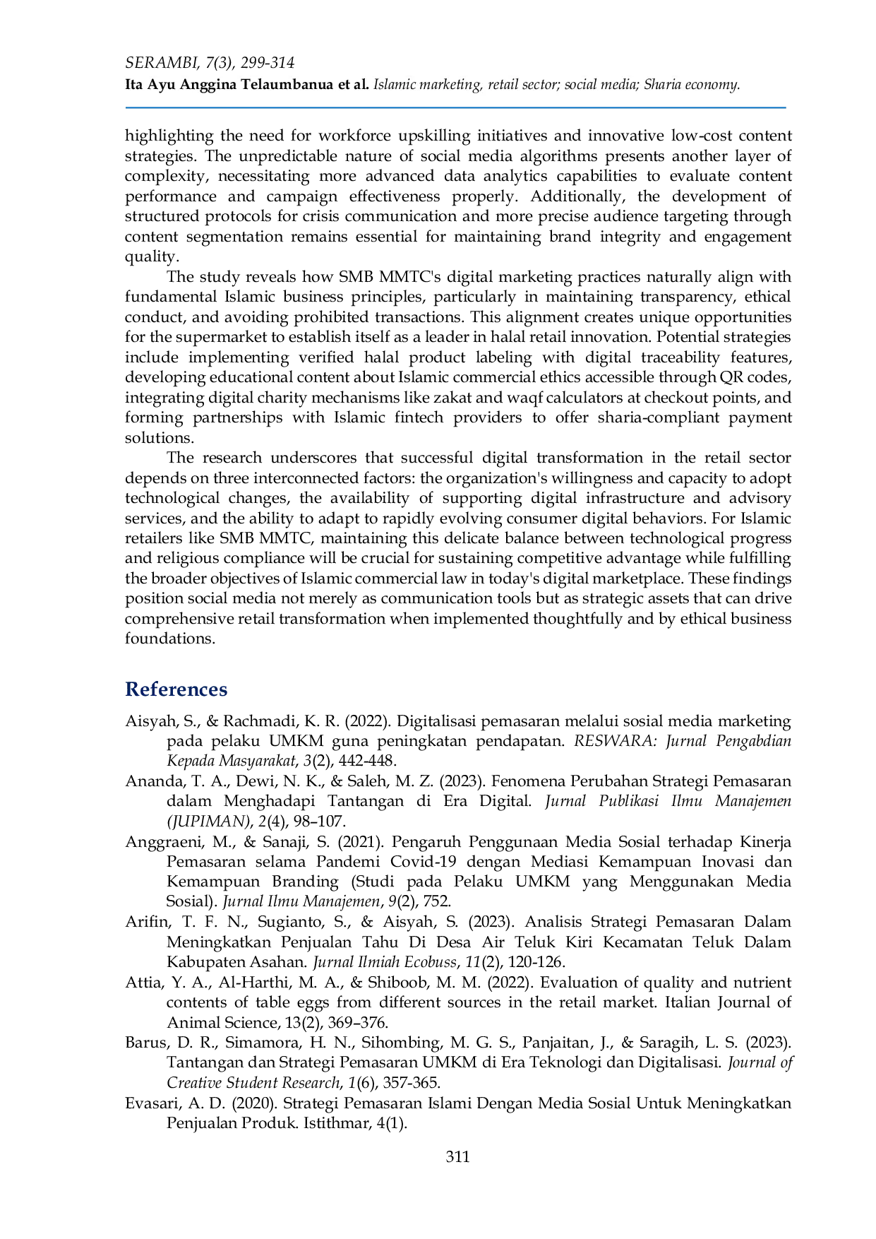 JURIS Transformation of marketing strategies in the retail sector through social media An Islamic values perspective