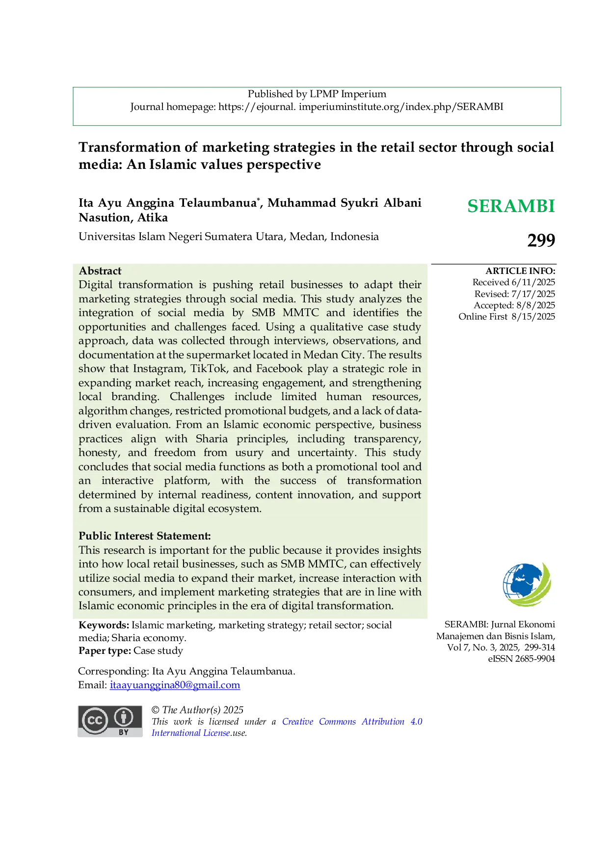 JURIS Transformation of marketing strategies in the retail sector through social media An Islamic values perspective