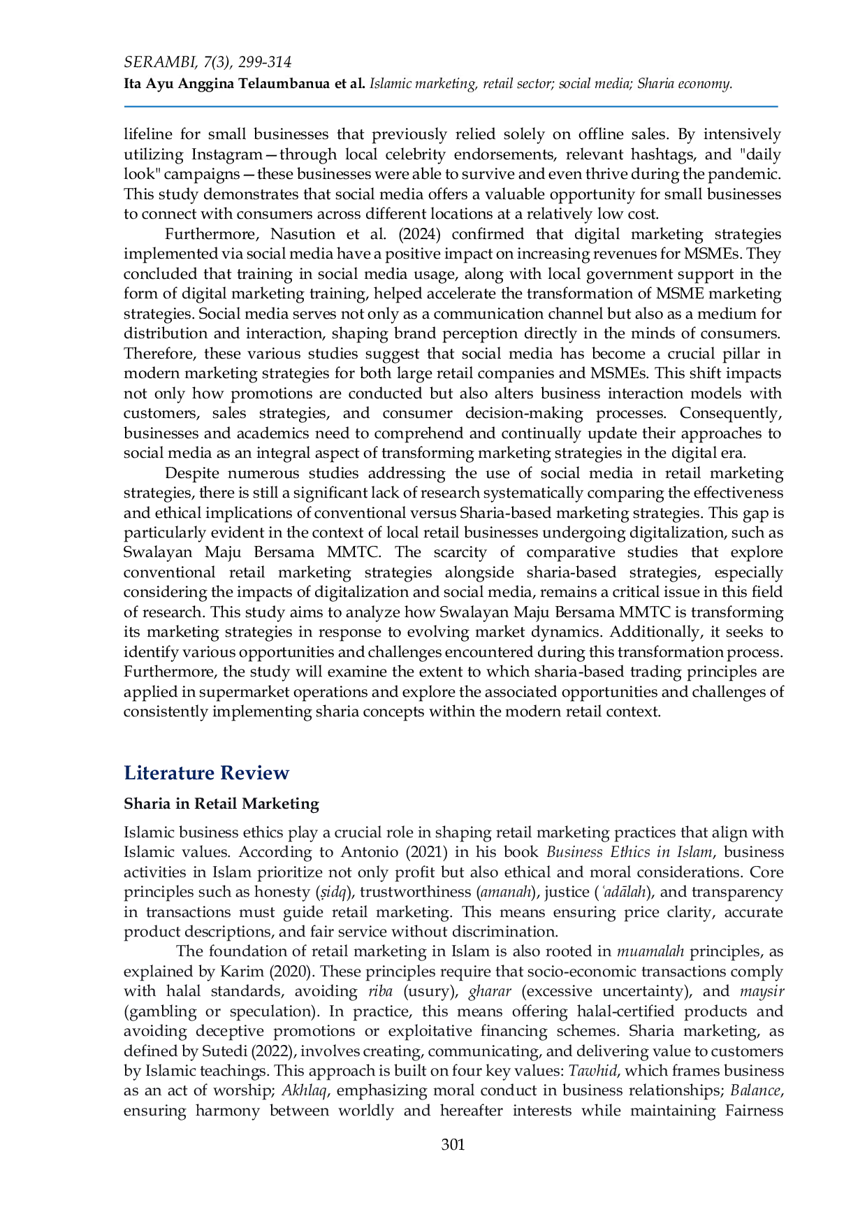 JURIS Transformation of marketing strategies in the retail sector through social media An Islamic values perspective