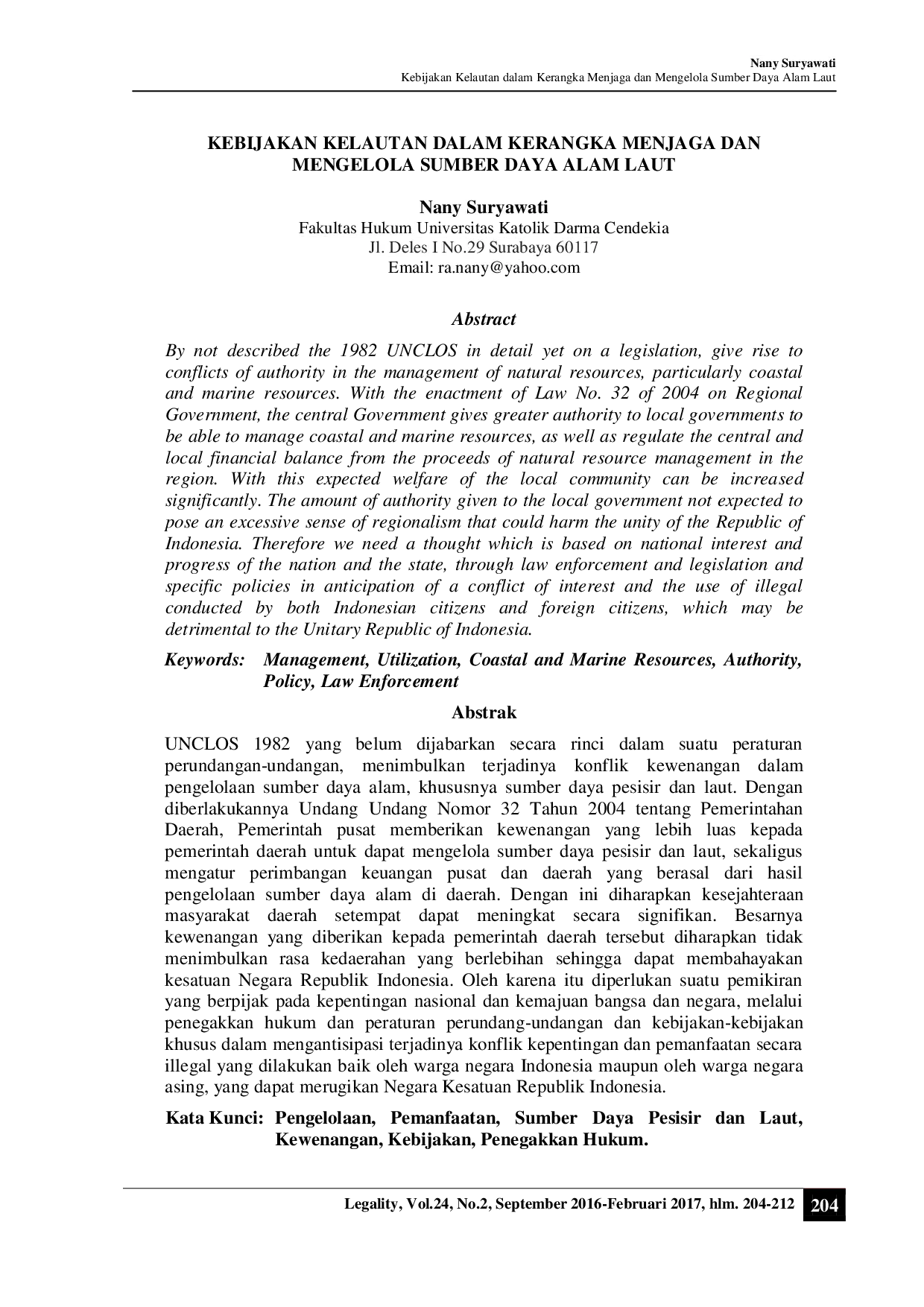 juris Kebijakan Kelautan Dalam Kerangka Menjaga Dan Mengelola Sumber Daya Alam Laut