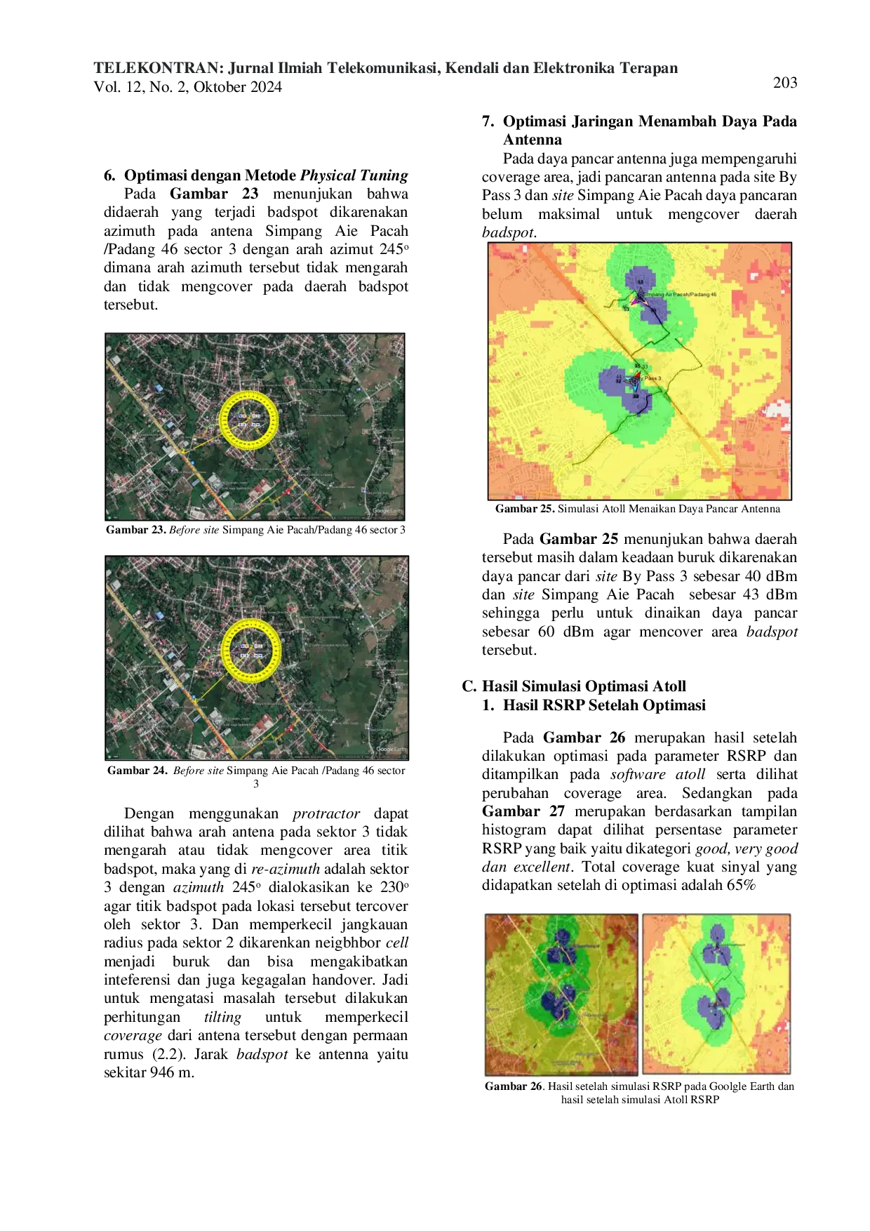 JURIS Optimasi Kualitas Jaringan 4g Lte Menggunakan Metode Physical Tuning