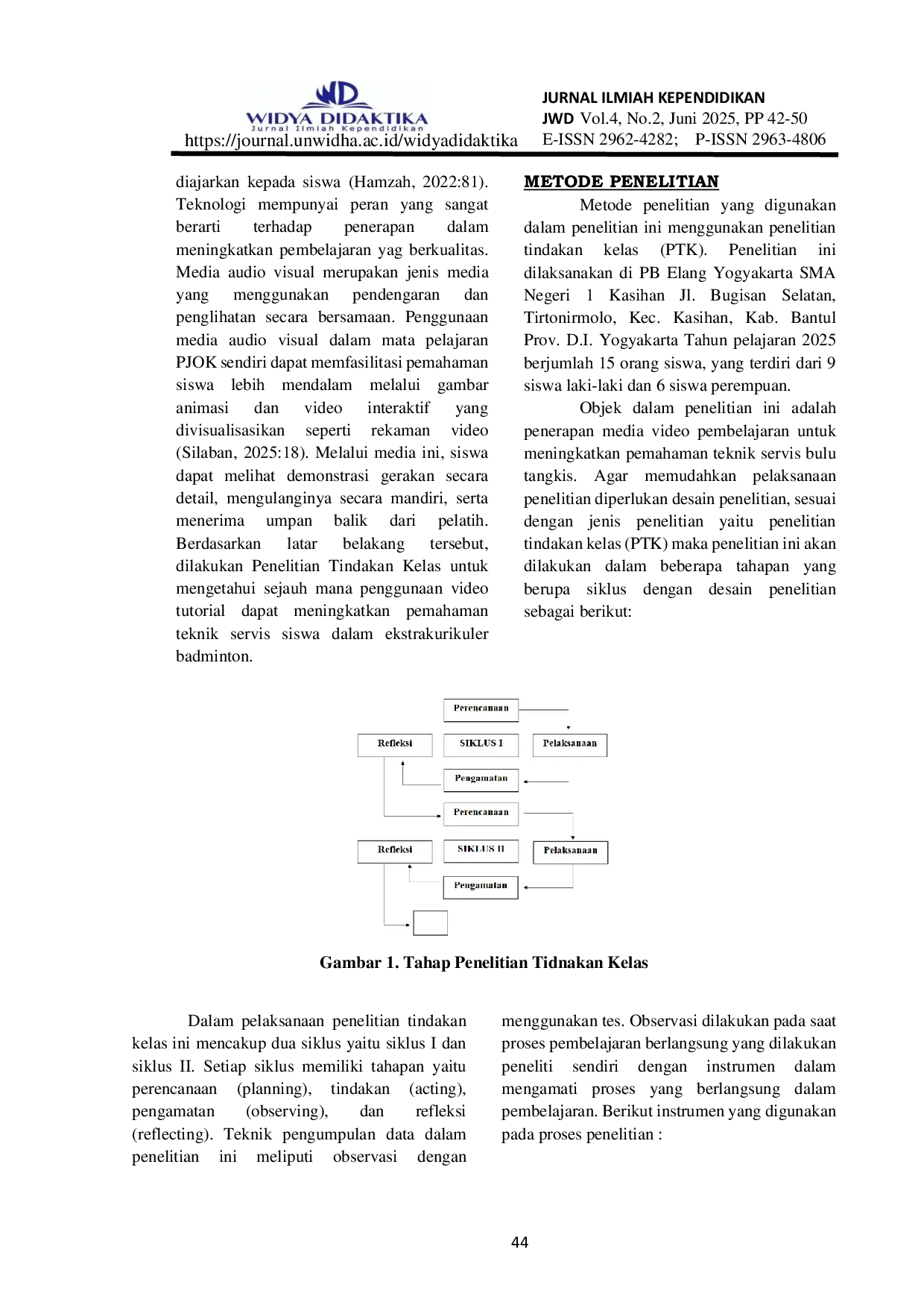 JURIS Meningkatkan Pemahaman Teknik Servis Melalui Penggunaan Video Tutorial pada Ekstrakurikuler Badminton di PB Elang Yogyakarta