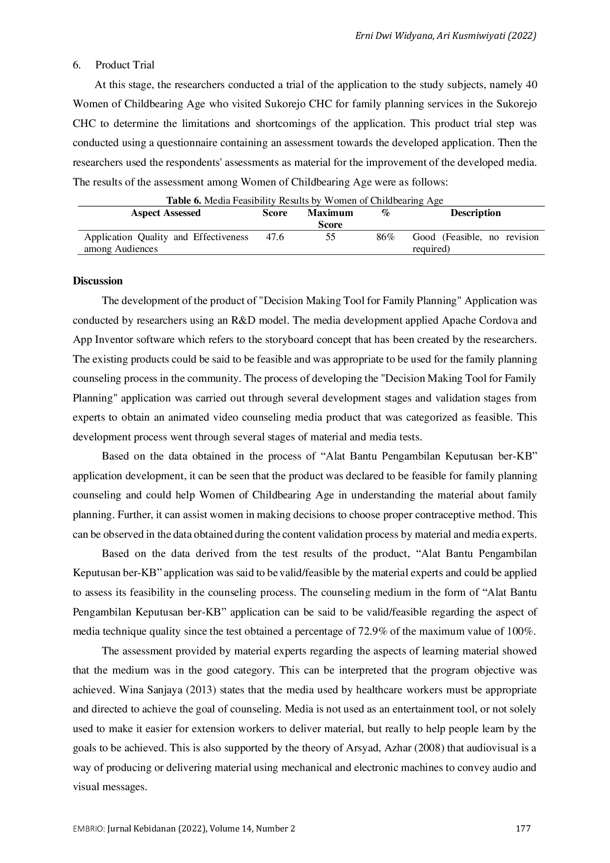 JURIS Development of Alat Bantu Pengambilan Keputusan ber KB Application