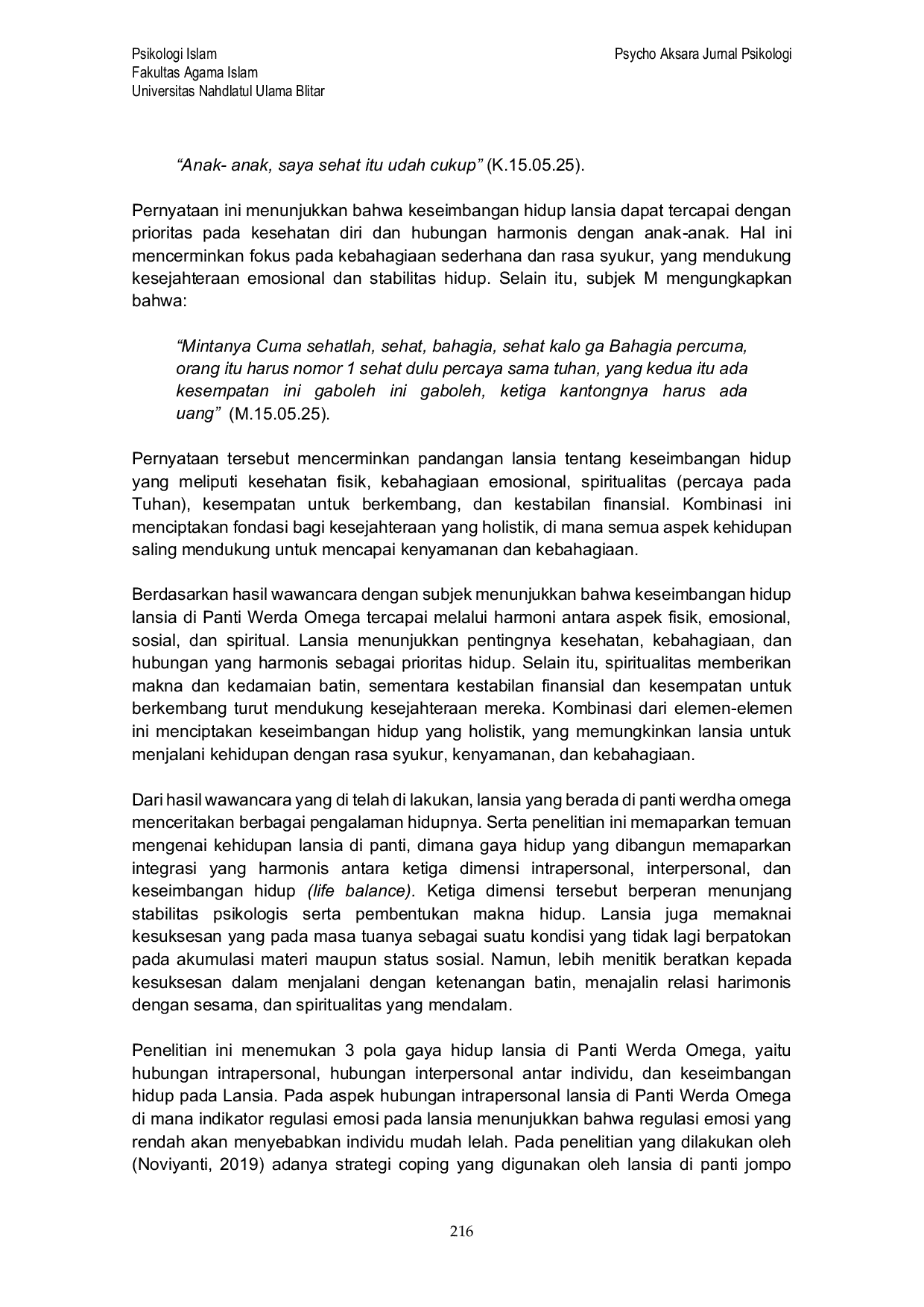 JURIS Eksplorasi Gaya Hidup Terhadap Kesuksesan pada Lansia di Panti Werda Omega Semarang