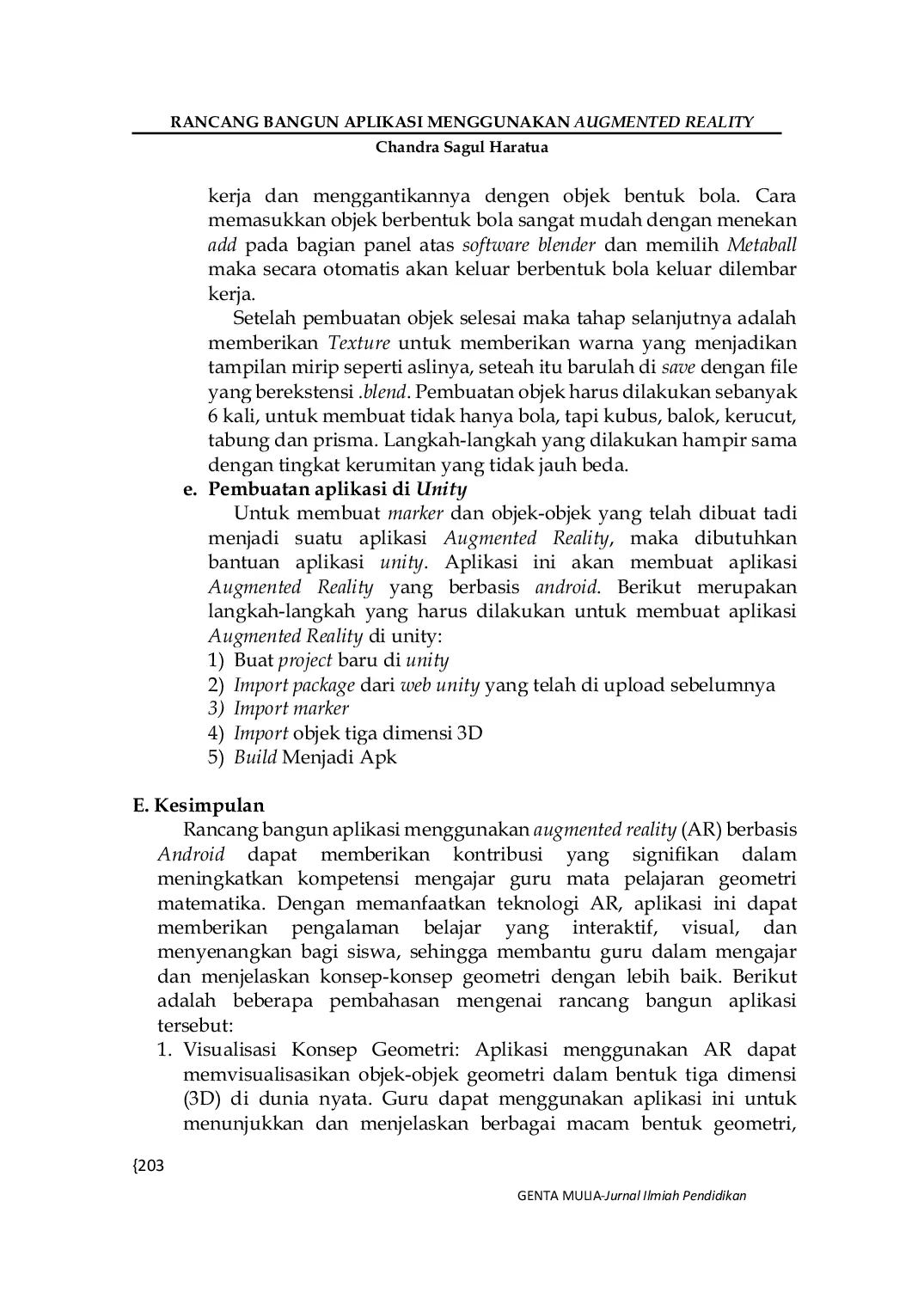 JURIS Rancang Bangun Aplikasi Menggunakan Augmented Reality Berbasis Android Dalam Meningkatkan Kompetensi Mengajar Guru Mata Pelajaran Geometri Matematika