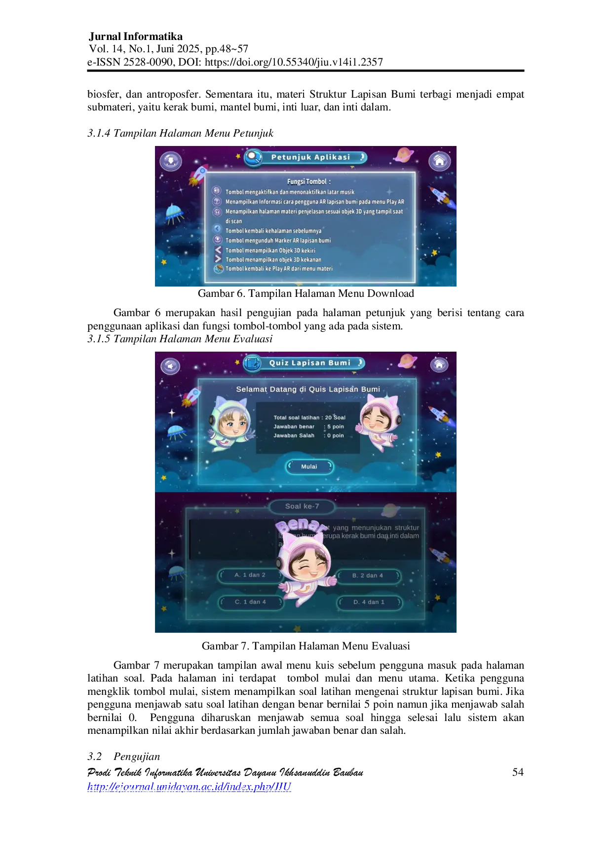 JURIS Penerapan Teknologi Augmented Reality Sebagai Media Pembelajaran Pengenalan Struktur Lapisan Bumi Menggunakan Aplikasi Unity 3D