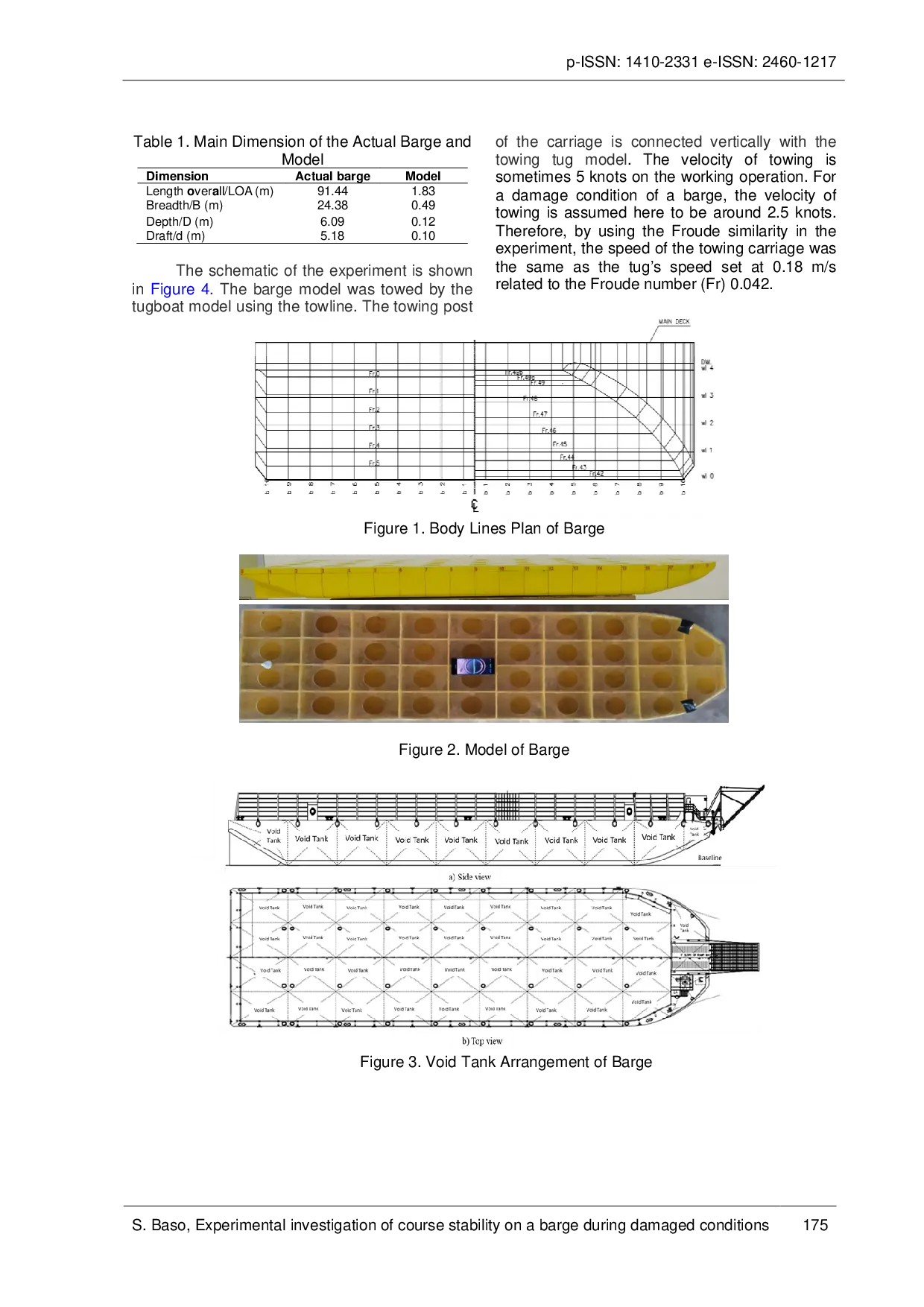 JURIS Experimental investigation of course stability on a barge during damaged conditions