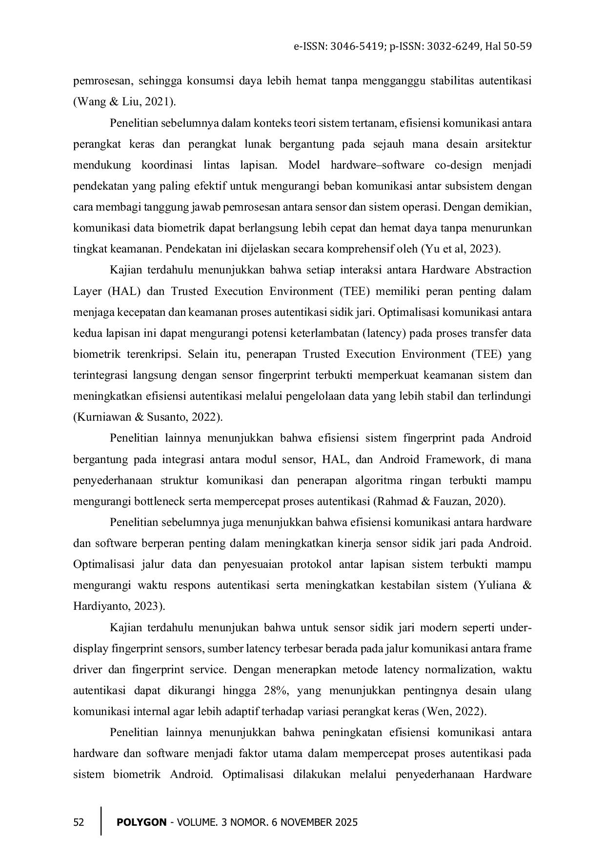 JURIS Penerapan Hubungan Hardware Software pada Sistem Operasi Android dalam Pengelolaan Sensor Fingerprint