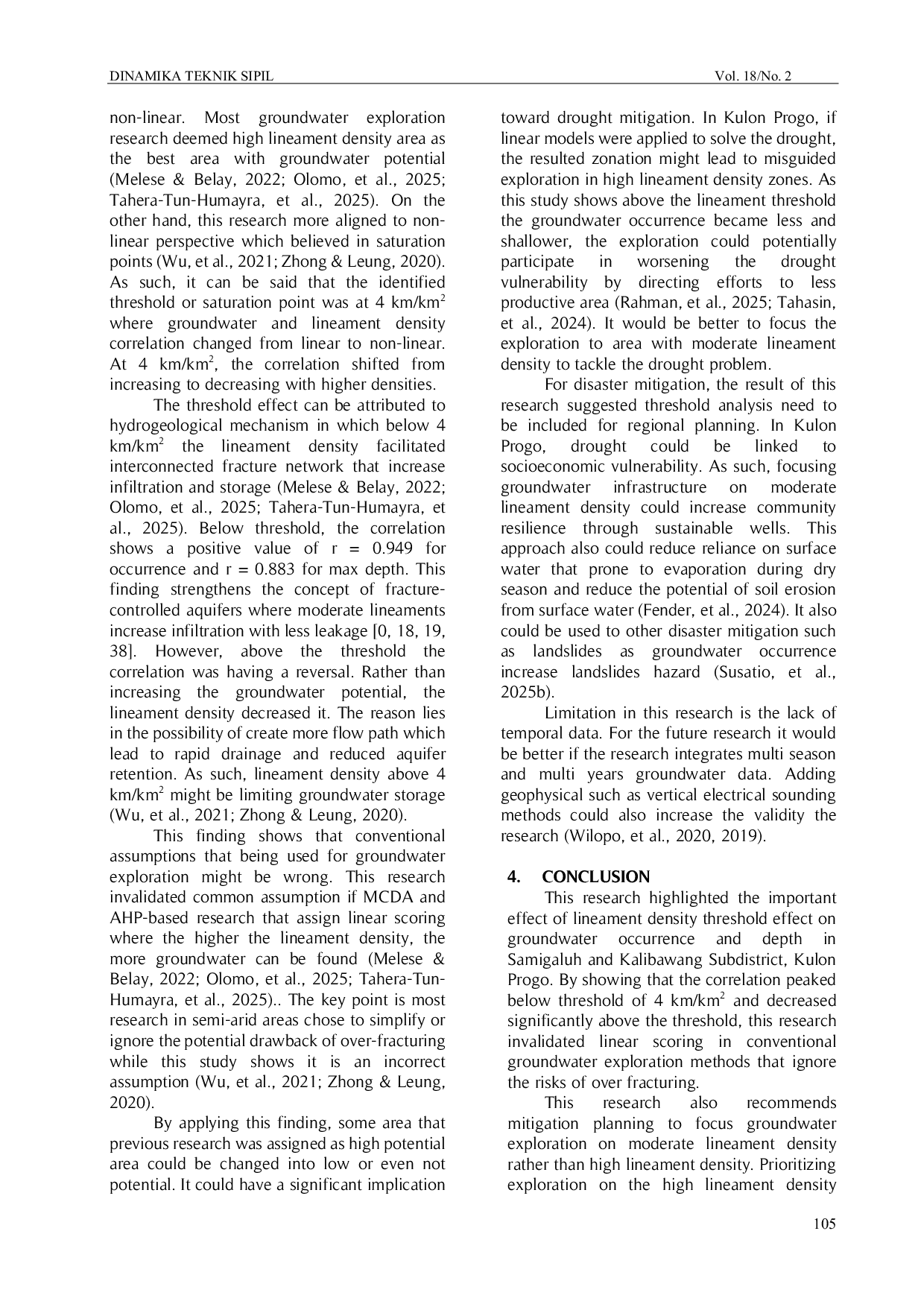 JURIS Non Linear Lineament Density Impacts on Groundwater Infrastructure for Drought Resilience in Kulon Progo Indonesia