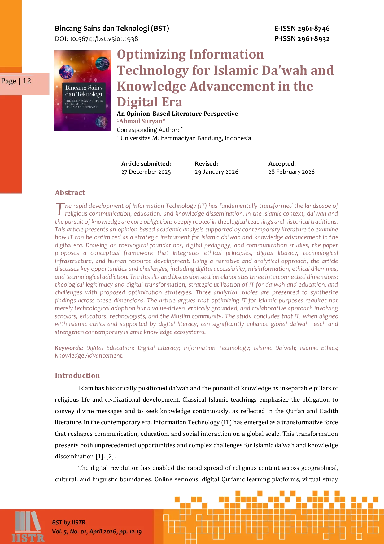 JURIS Optimizing Information Technology for Islamic Da wah and Knowledge Advancement in the Digital Era An Opinion Based Literature Perspective