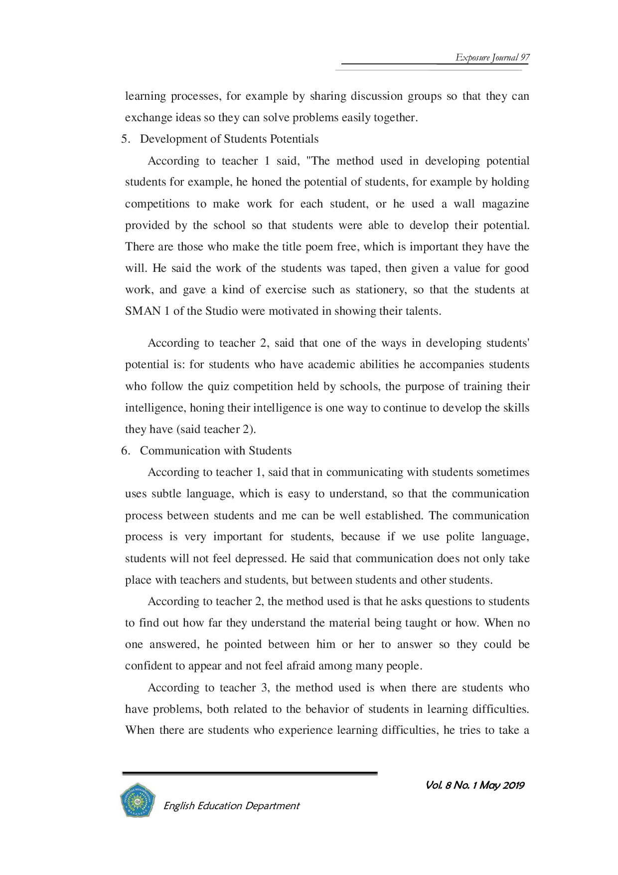 JURIS Teachers Pedagogic Competence in Teaching English at SMAN 1 Sanggar in Bima