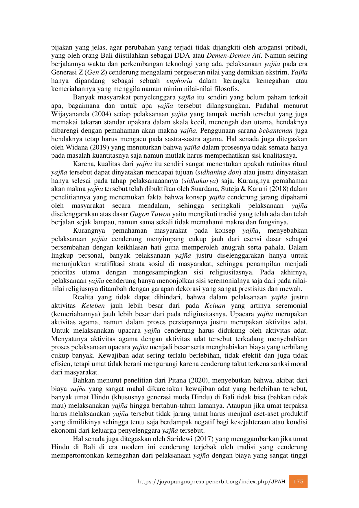 JURIS Causal Euphoria Ritual Yaj a CERiYa Di Kalangan Generasi Muda Hindu Di Bali