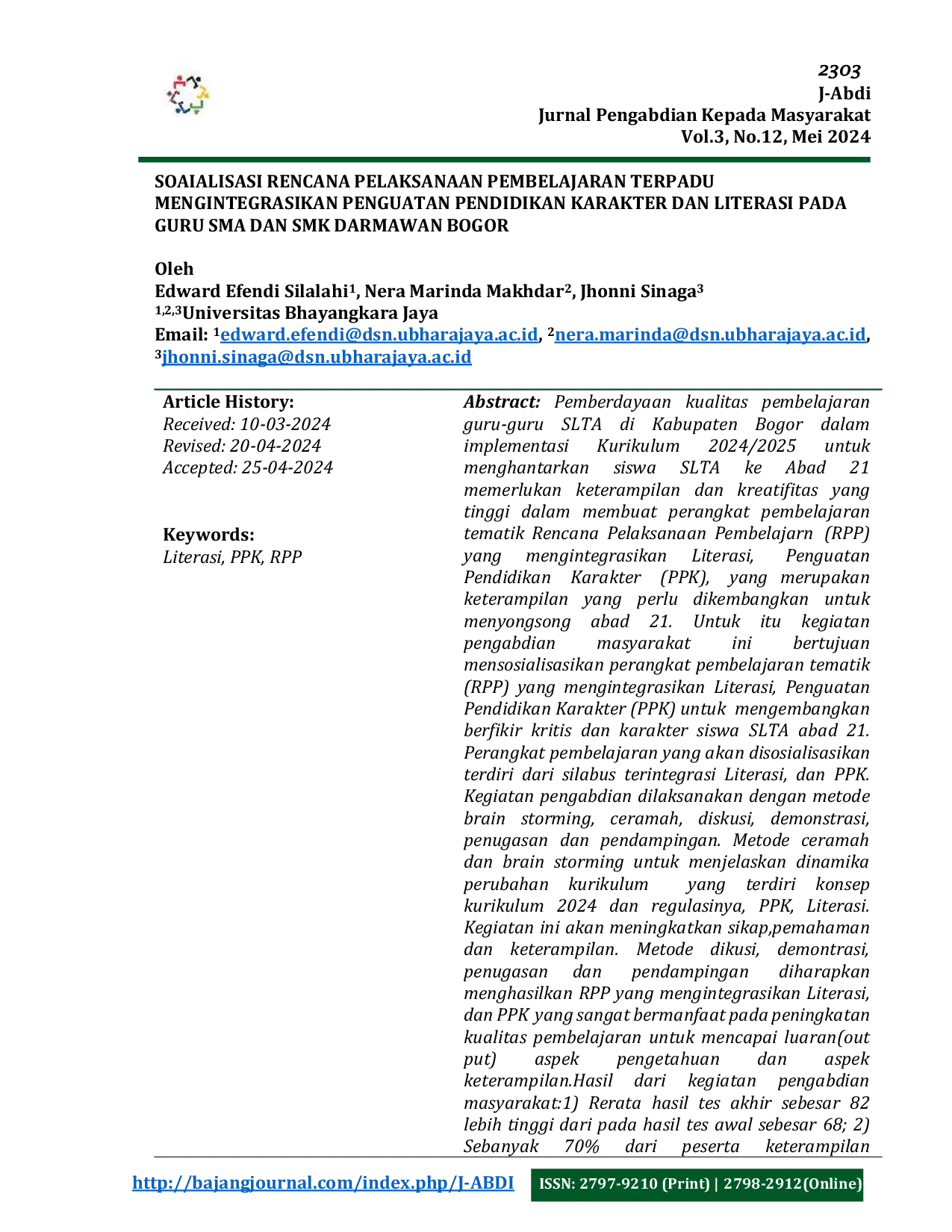 JURIS Sosialisasi Rencana Pelaksanaan Pembelajaran Tematik Terpadu Mengintegrasikan Penguatan Pendidikan Karakter PPK dan Literasi pada Guru SMA dan SMK DARMAWAN Bogor