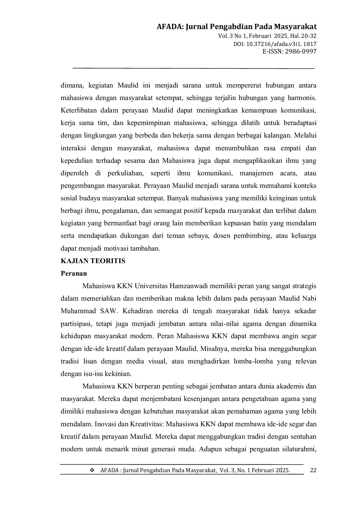 JURIS Peran Mahasiswa Kuliah Kerja Nyata KKN Universitas Hamzanwadi Dalam Perayaan Maulid Nabi Muhammad Saw Sebagai Upaya Peningkatan Interaksi Masyarakat
