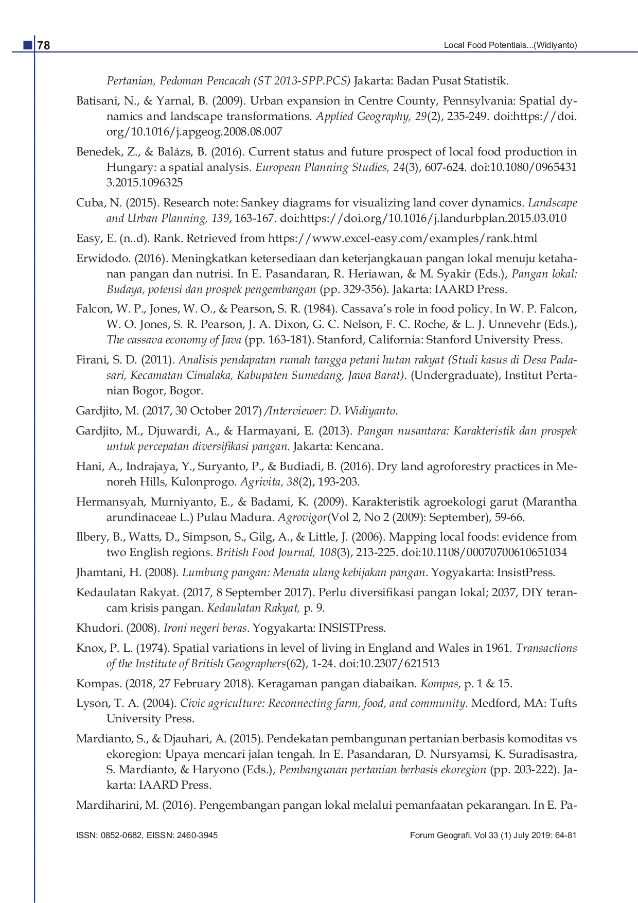 JURIS Local Food Potentials and Agroecology in Yogyakarta Special Province Indonesia