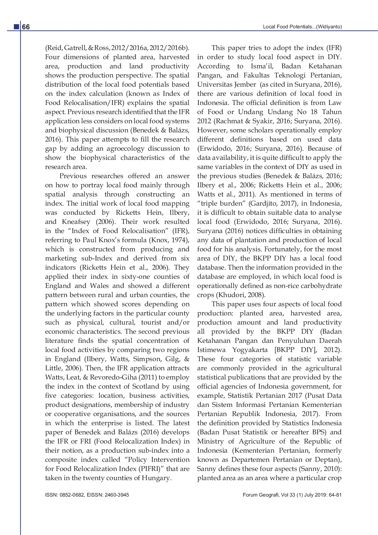 JURIS Local Food Potentials and Agroecology in Yogyakarta Special Province Indonesia