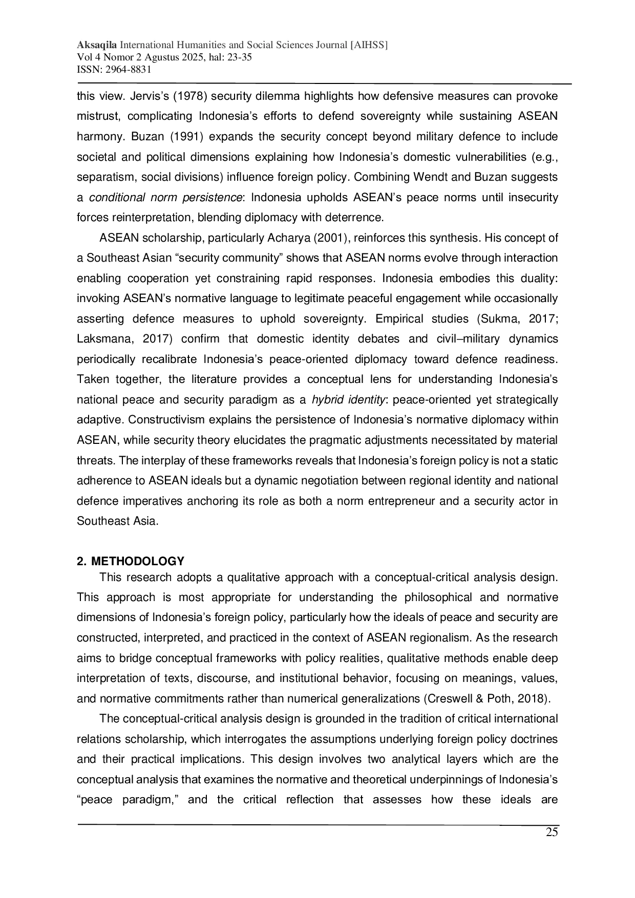 JURIS Indonesia s Foreign Policy in ASEAN A Conceptual Critical Analysis of The National Peace and Security Paradigm