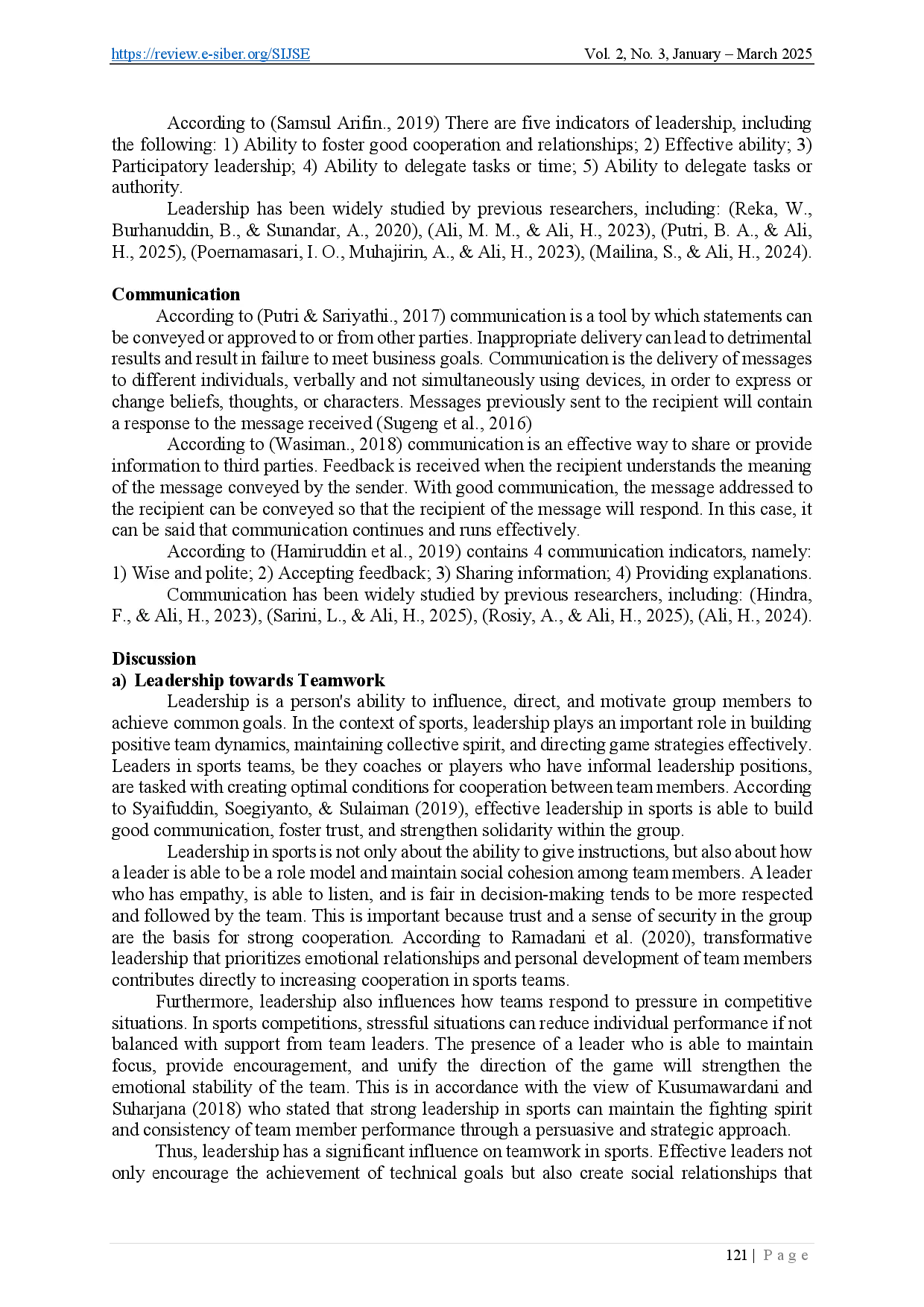 juris The Influence of Leadership and Communication on Student Teamwork in Sports