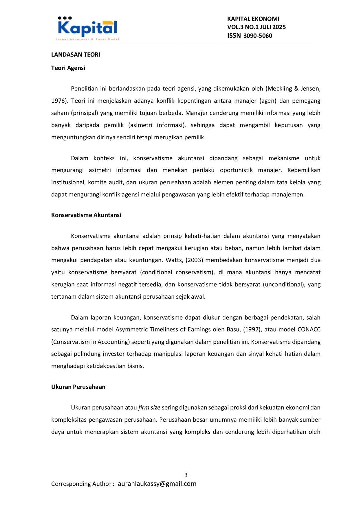 JURIS Pengaruh Ukuran Perusahaan Kepemilikan Institusional Dan Komite Audit Terhadap Konservatisme Akuntansi Pada Perusahaan Sektor Kesehatan Yang Terdaftar Di Bursa Efek Indonesia