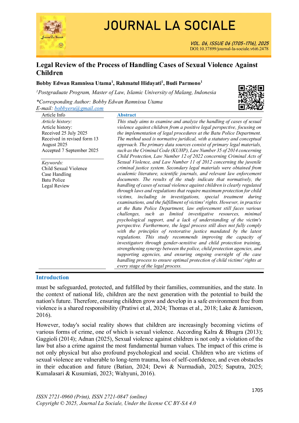 JURIS Legal Review of the Process of Handling Cases of Sexual Violence Against Children