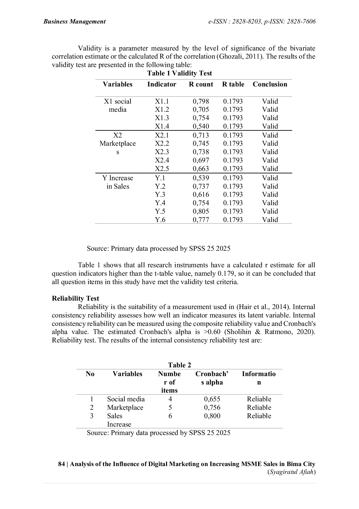 JURIS Analisis Pengaruh Pemasaran Digital Terhadap Peningkatan Penjualan UMKM di Kota Bima